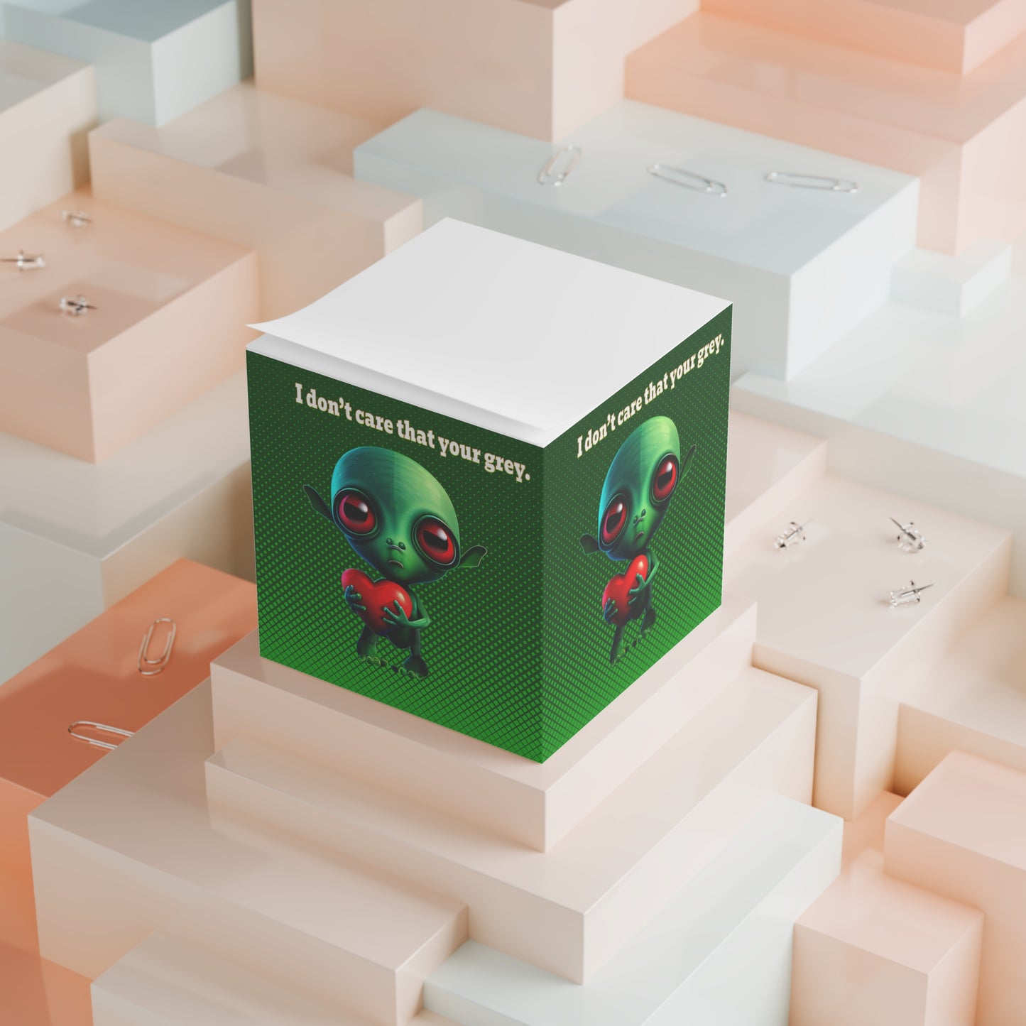 I don't care that your grey - note cube (logo green)