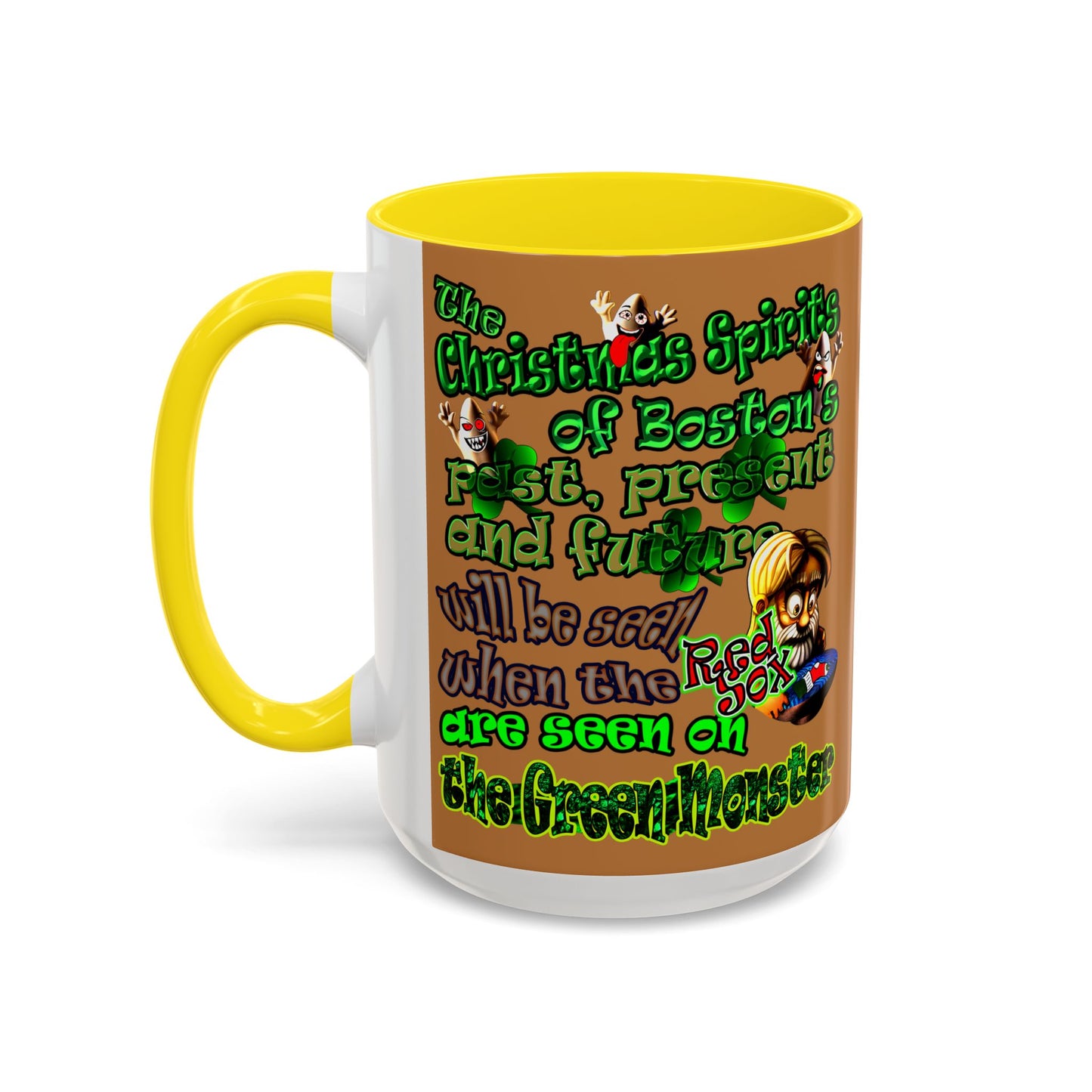 christmas spirits of boston - Accent Mug (light brown)