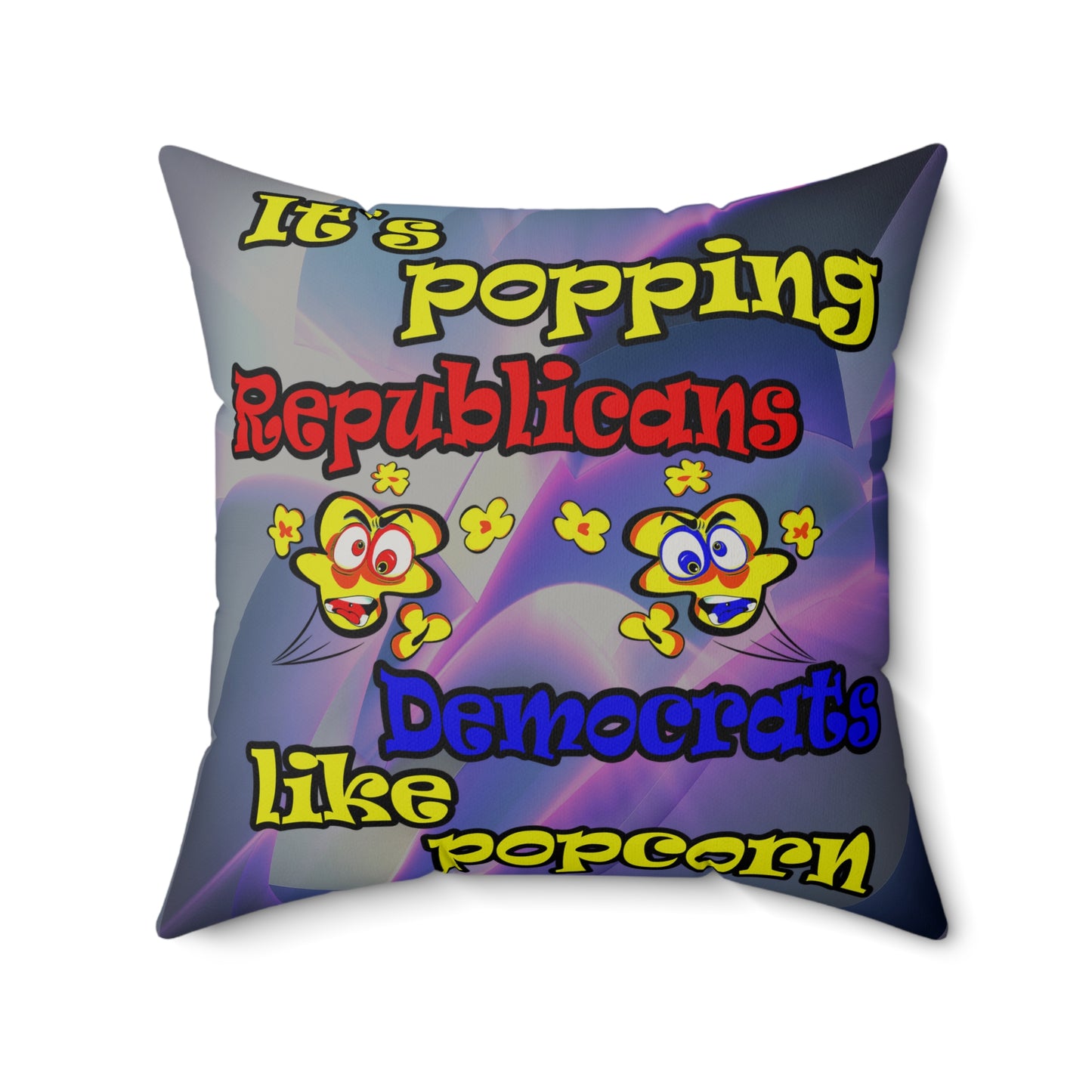 popping like popcorn - Faux Suede Square Pillow - (grey-pink wave)