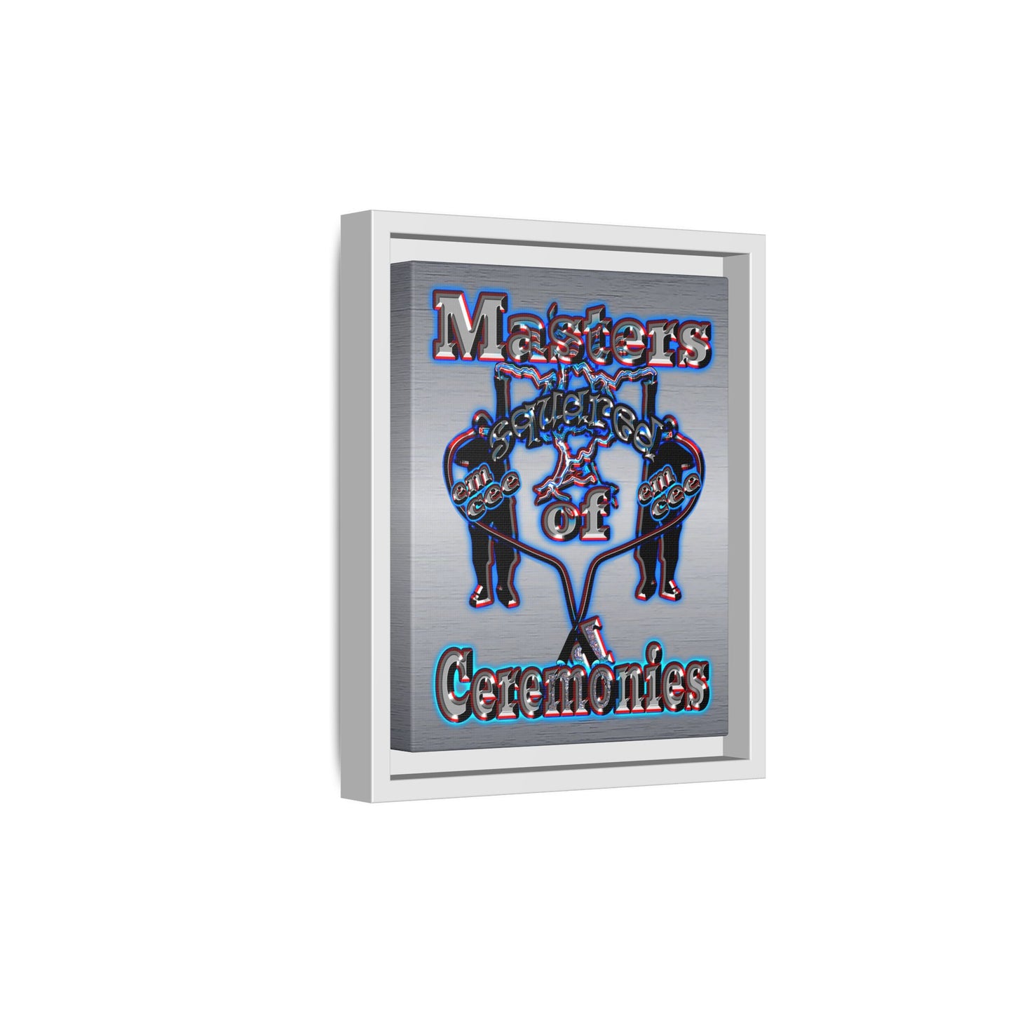 em cee squared - framed canvas art (brushed nickel)