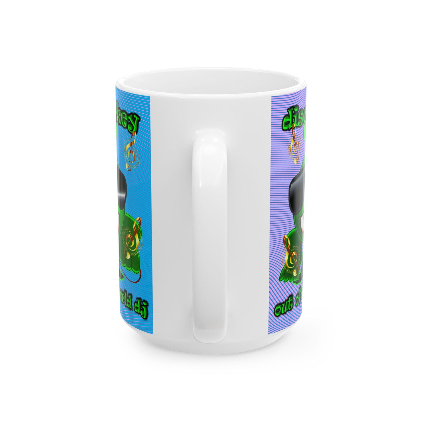 disc jockey - White Mug (light blue-purple wave)