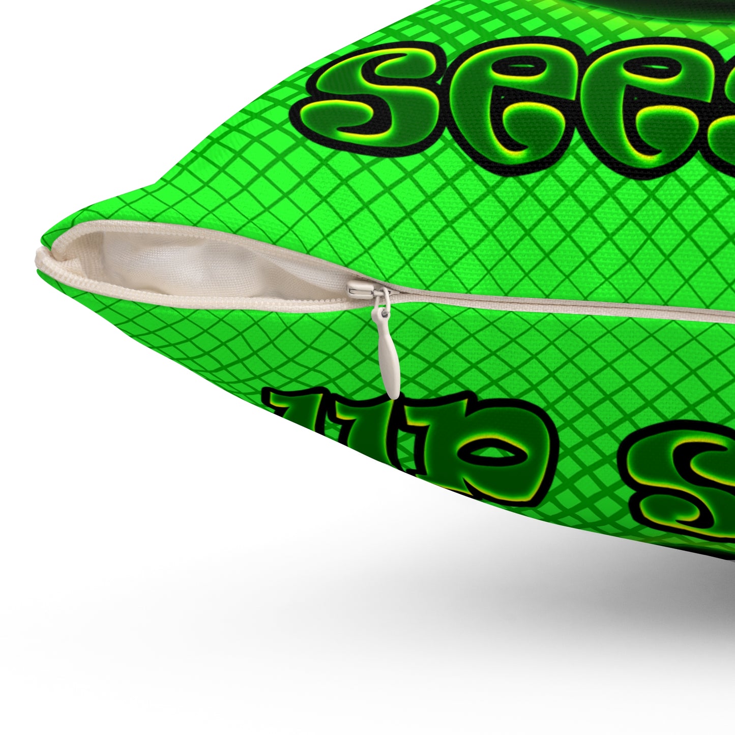 green monster - Spun Polyester Square Pillow - (logo green)