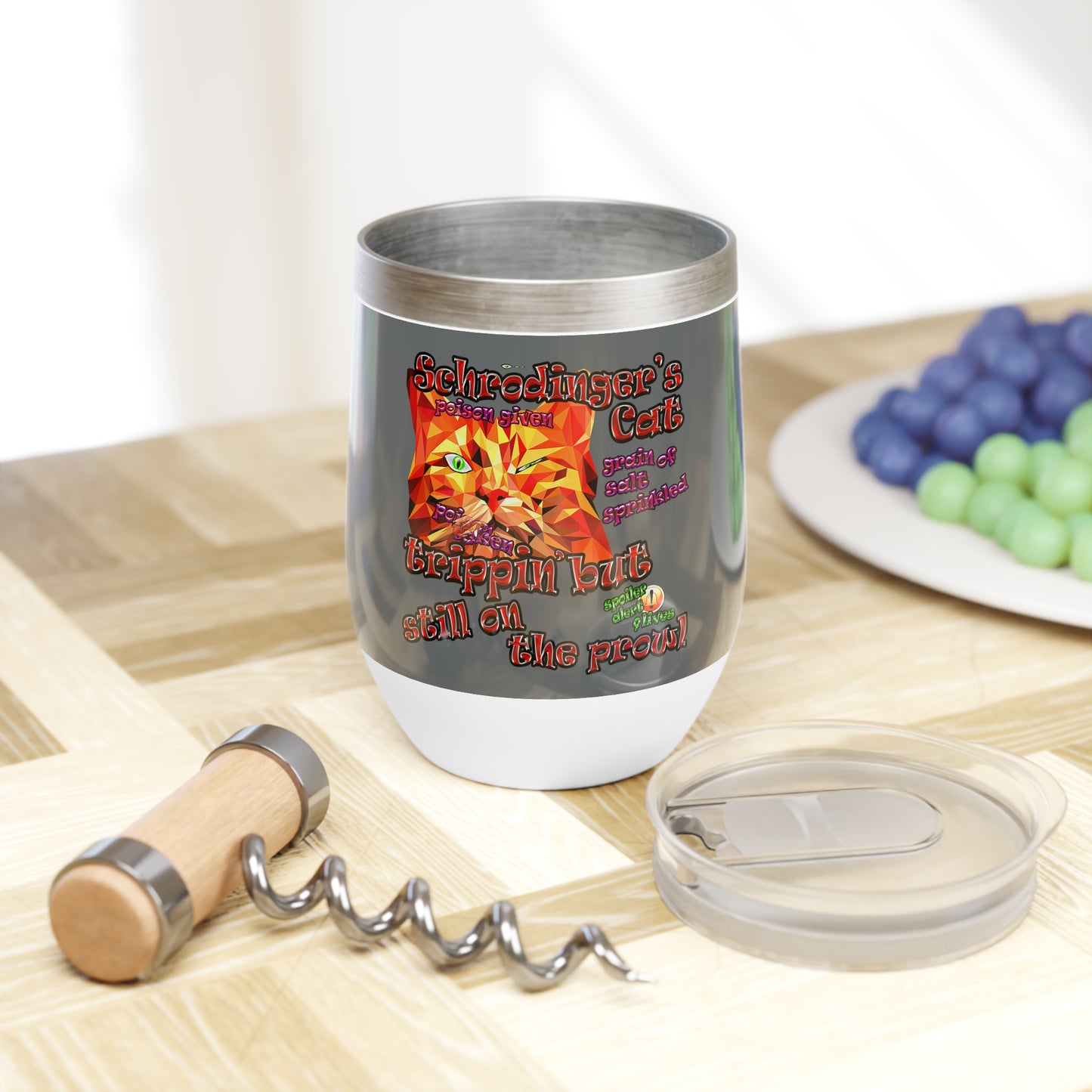 schrodinger's cat - Chill Wine Tumbler (dark grey)
