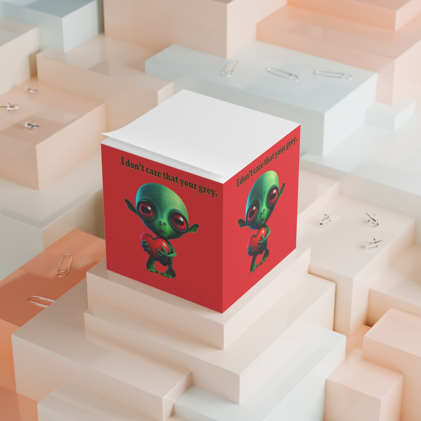 I don't care that your grey - note cube (red)
