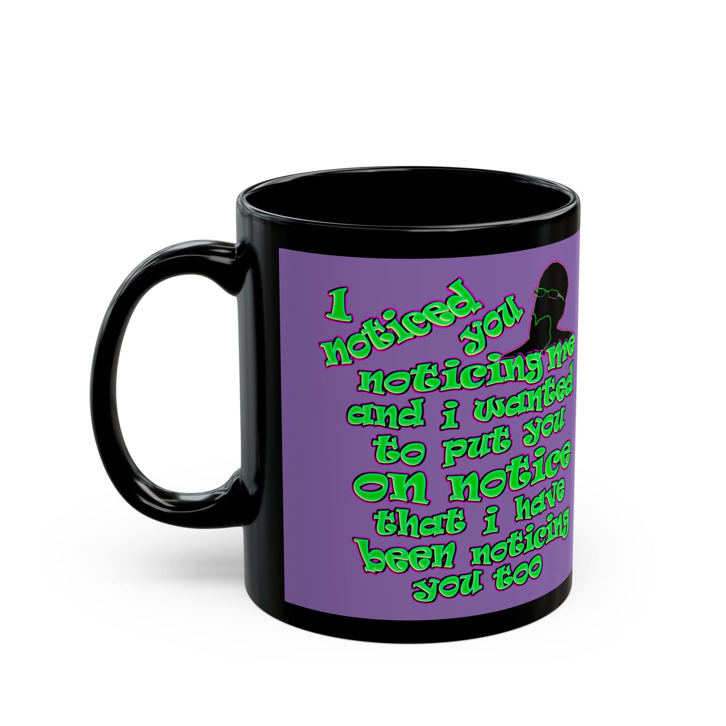 noticed you noticing - Black Mug (light purple)