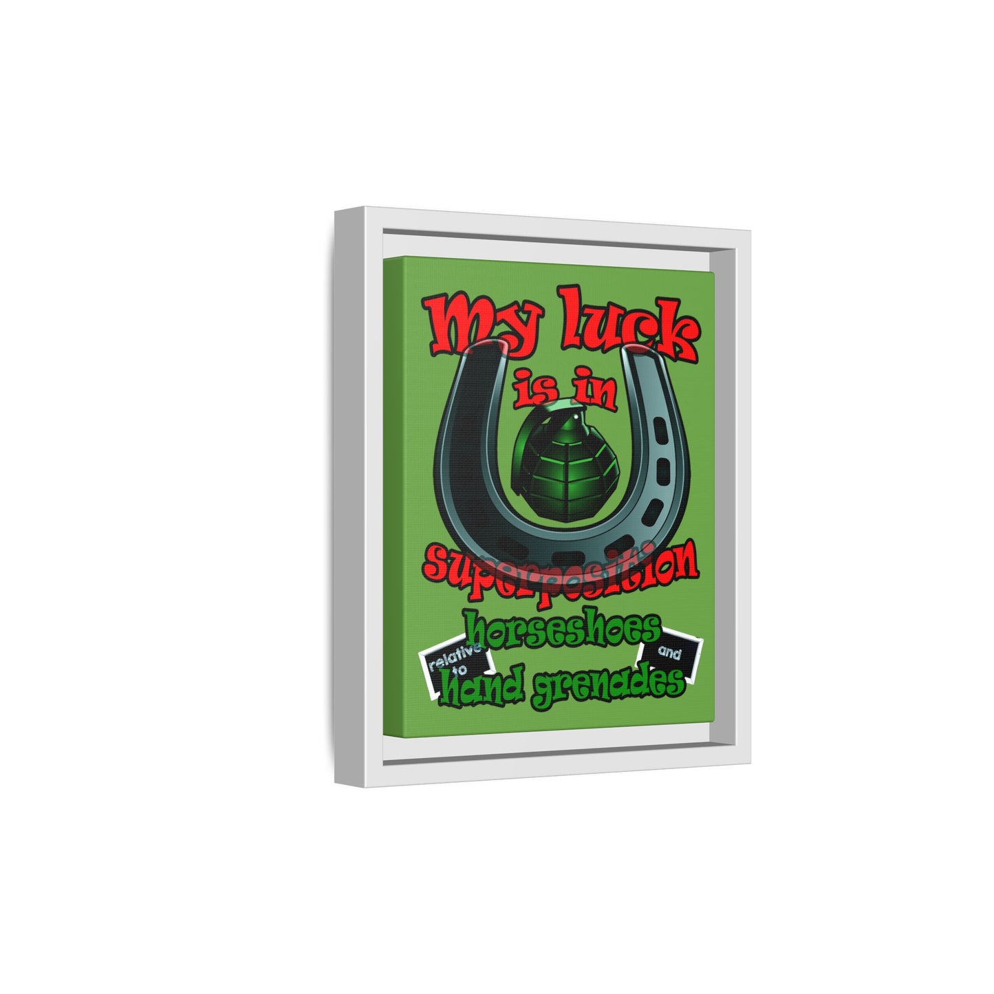 my luck - framed canvas art (green)