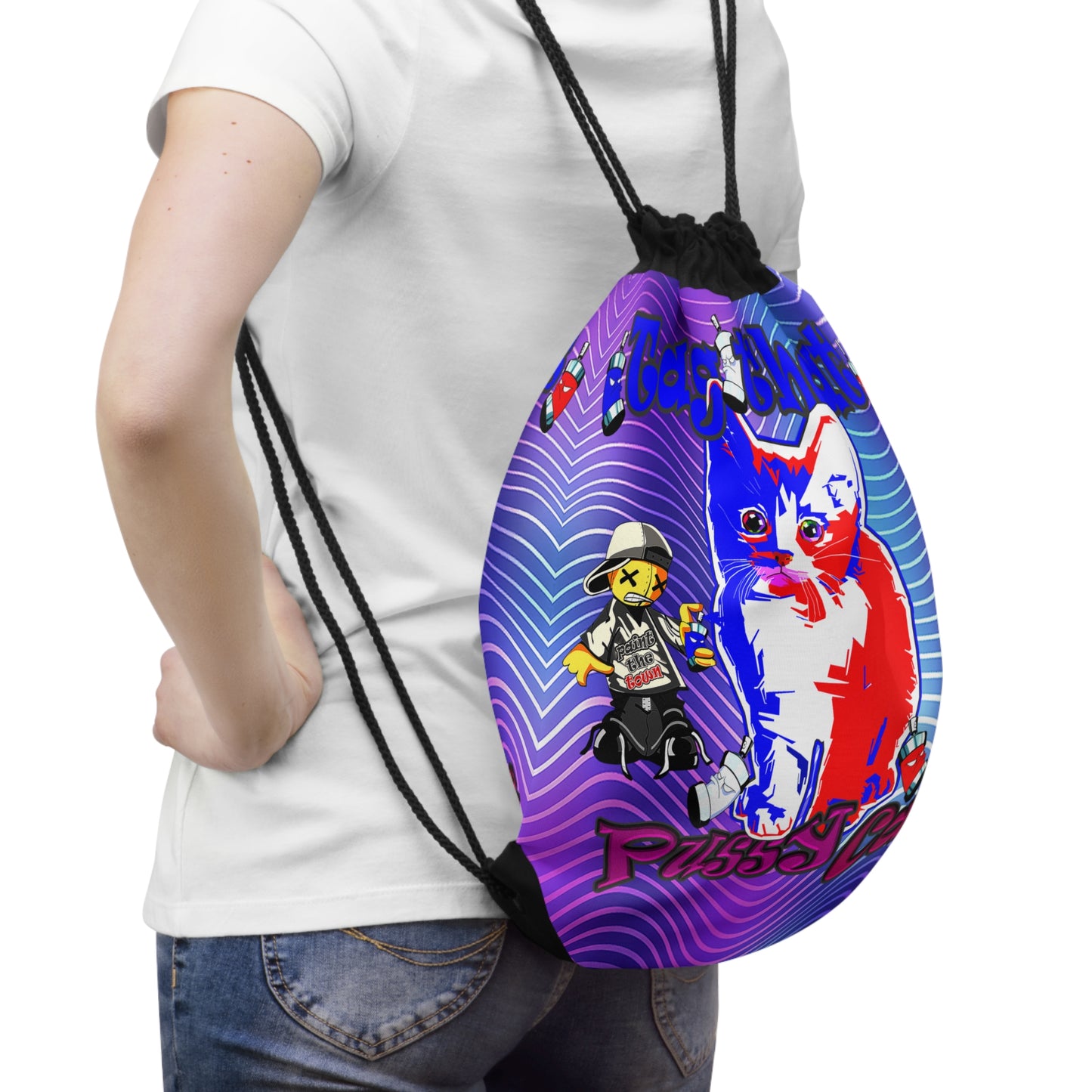 tag that - Drawstring Bag (purple wave)