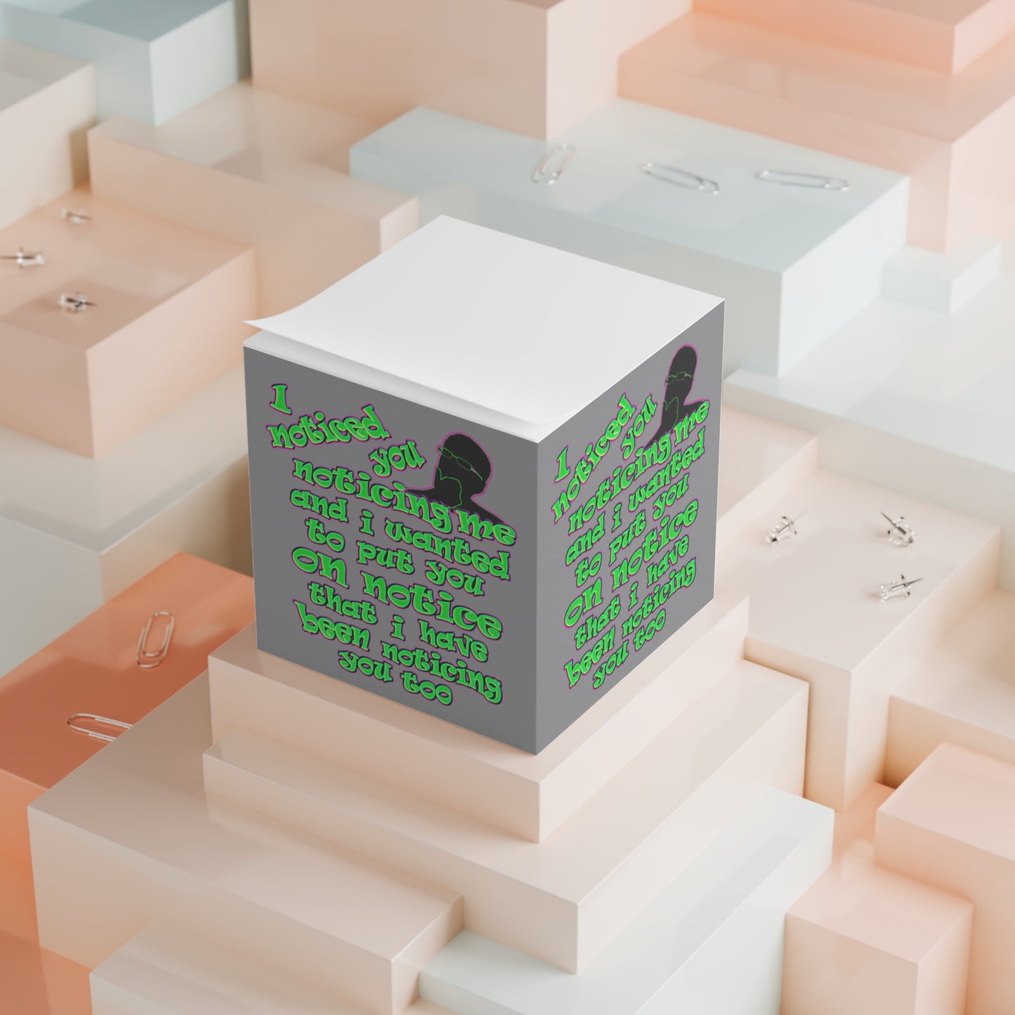 noticed you noticing - note cube (grey)