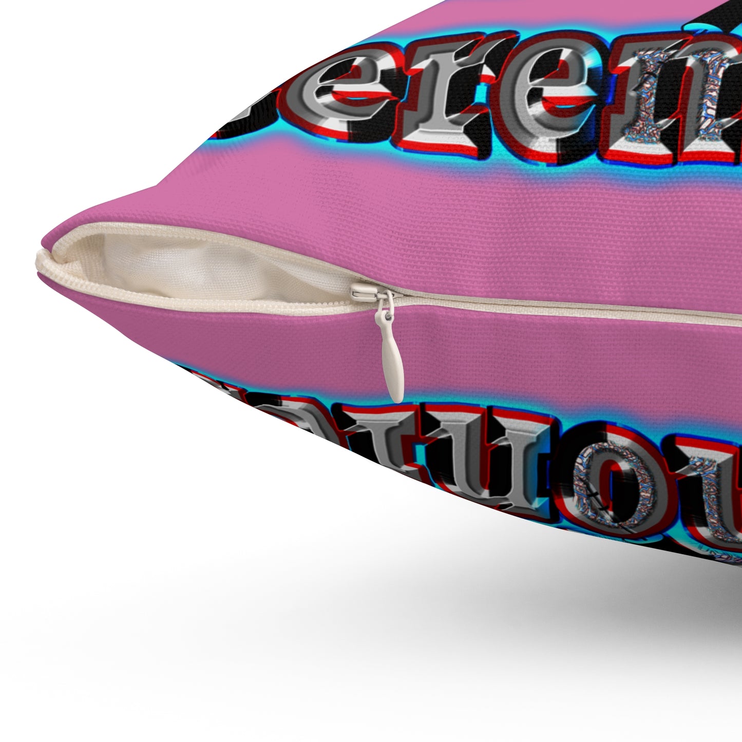 em cee squared - Spun Polyester Square Pillow - (light pink)