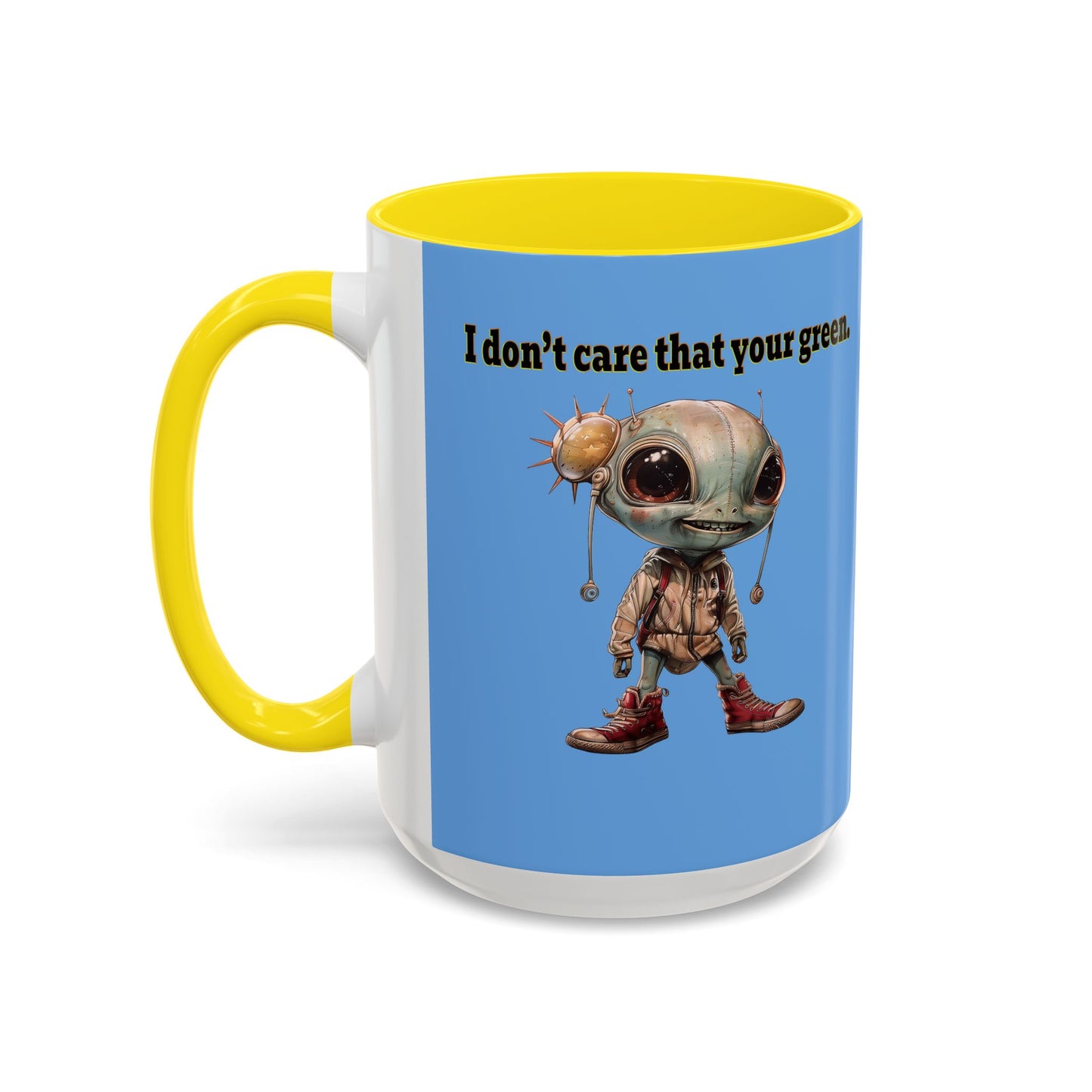 I don't care that your grey - Accent Mug (light blue)