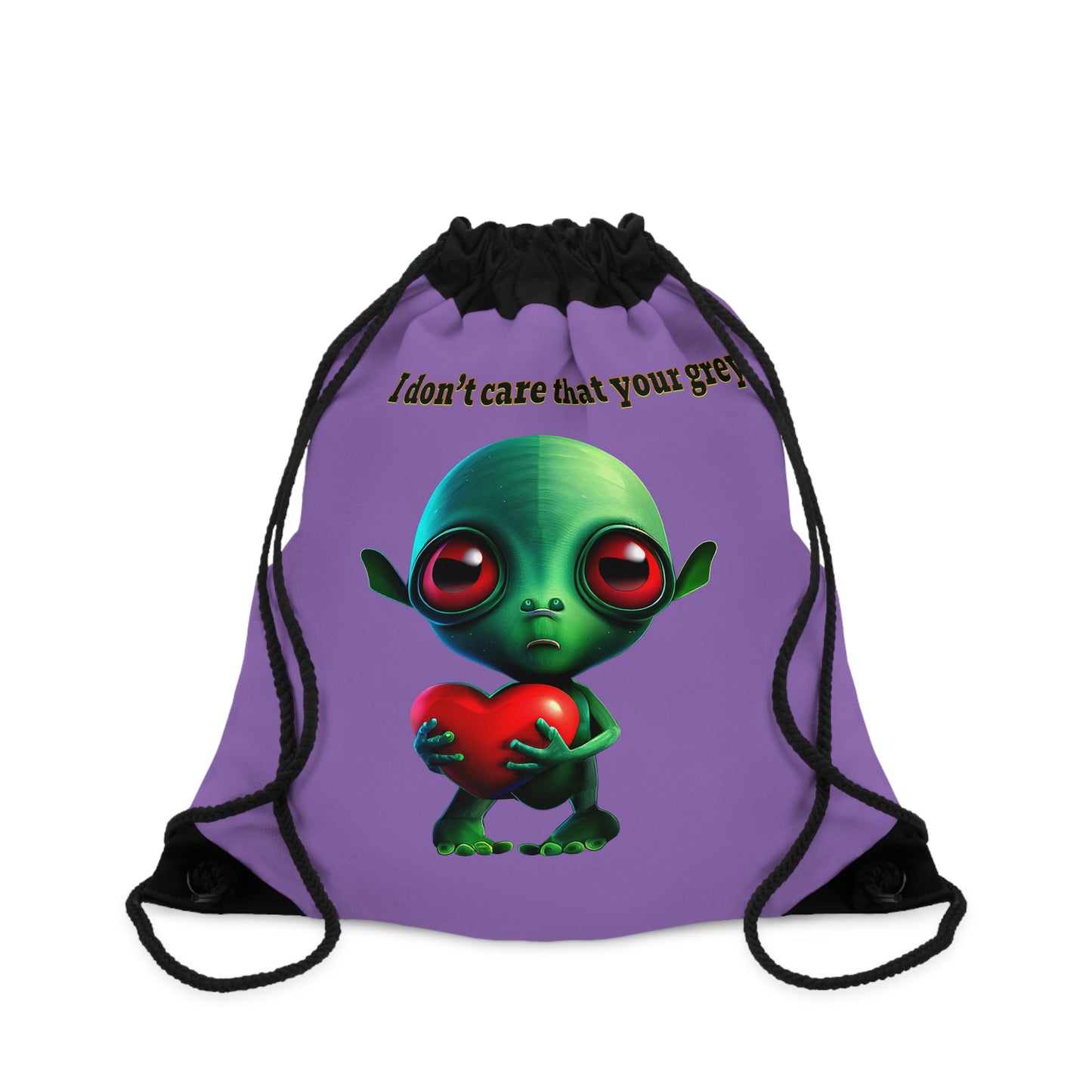 I don't care that your grey - Drawstring Bag (light purple)