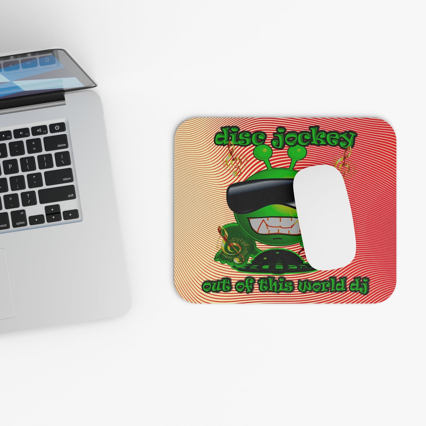 disc jockey - Mouse Pad (Rectangle) (yellow-orange wave)