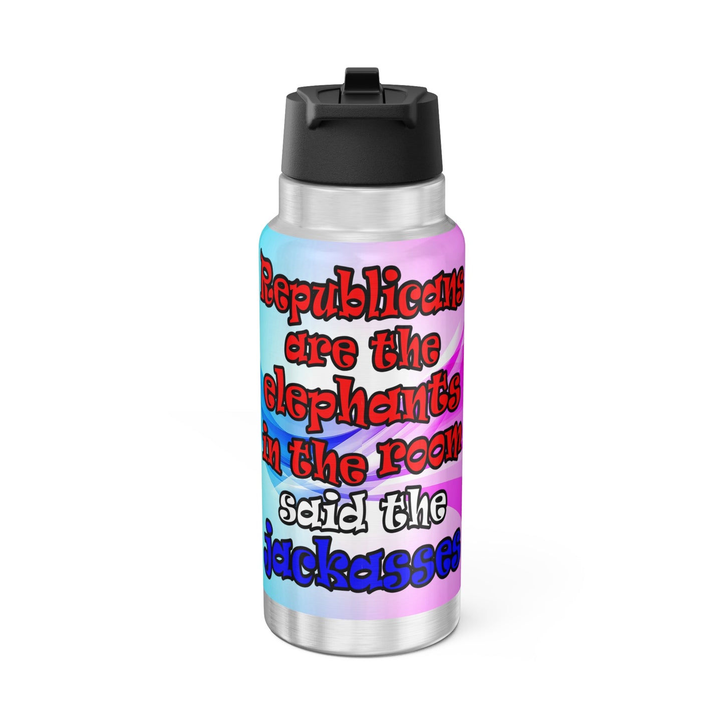 donkeys and elephants - Gator Tumbler, 32oz (light blue-pink wave)