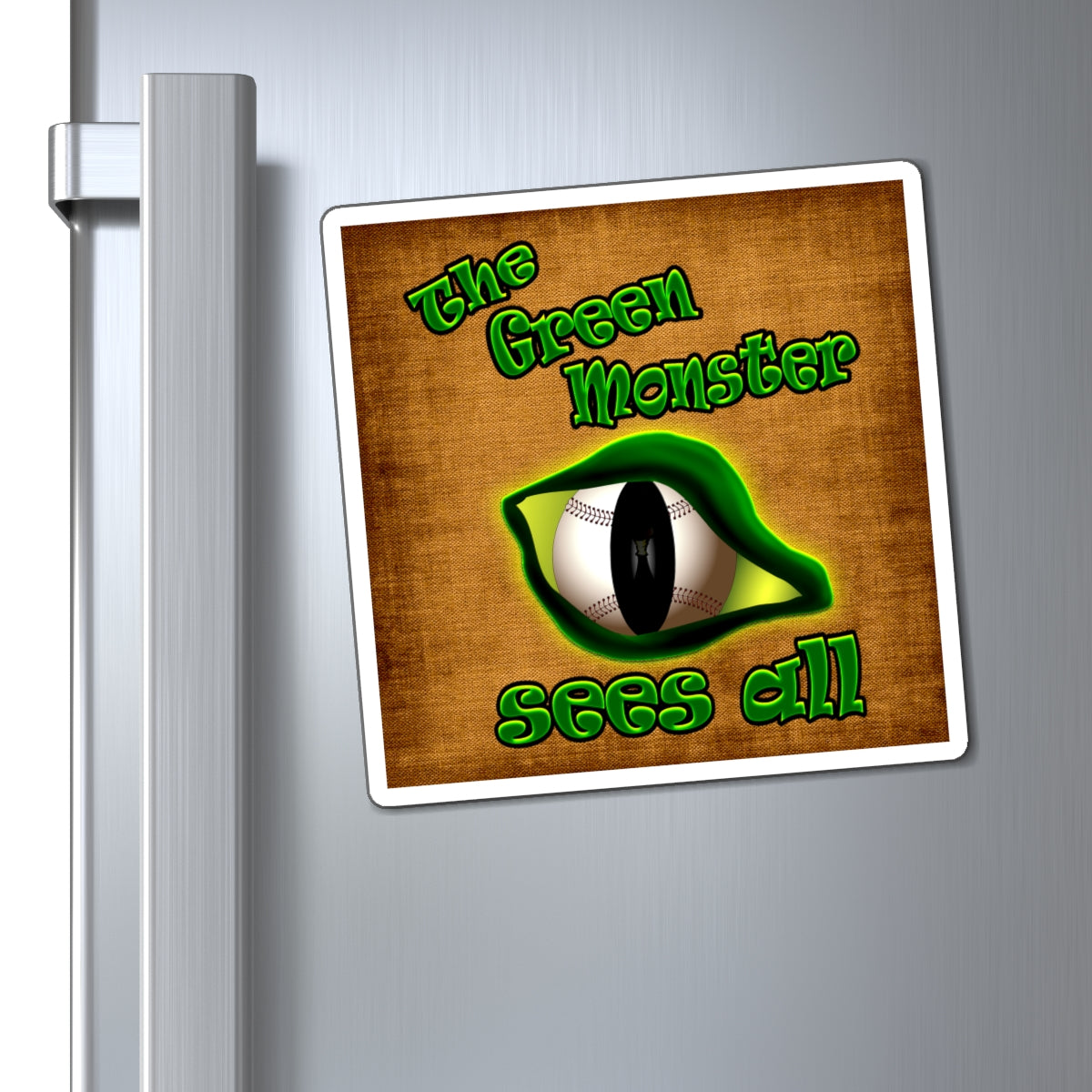 green monster - Magnets - (brown papyrus)