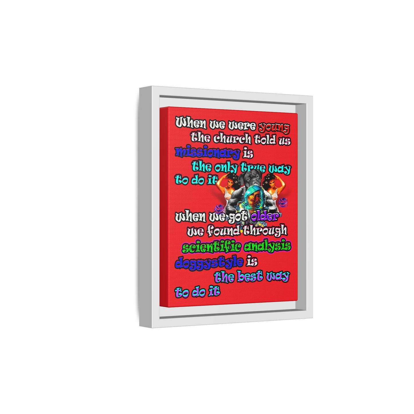 doggystyle - framed canvas art (red)