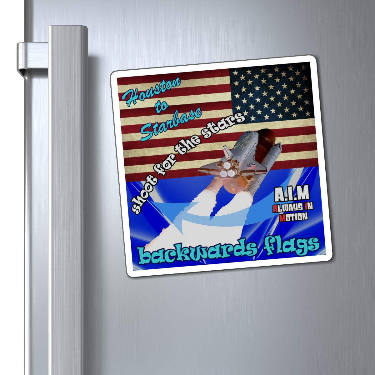 shoot for the stars - Magnets - (blue-white wave)