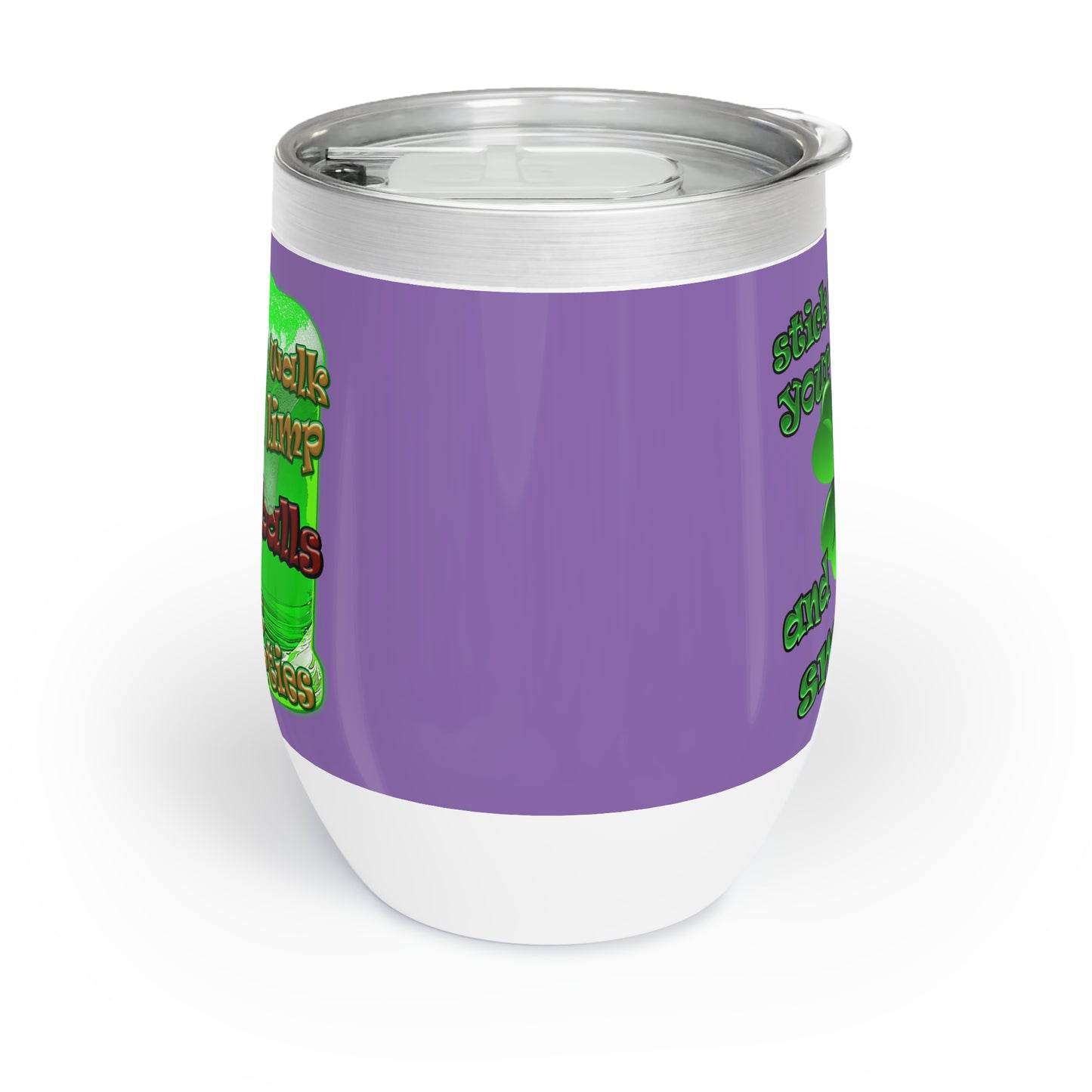 celtics logo - Chill Wine Tumbler (light purple)