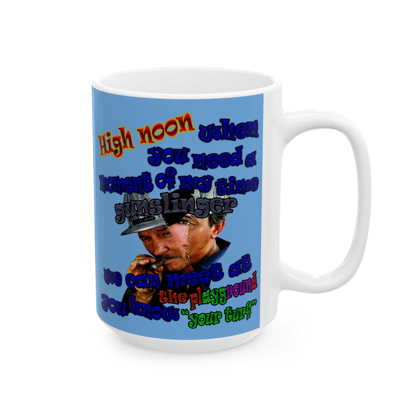 high noon - White Mug (light blue)