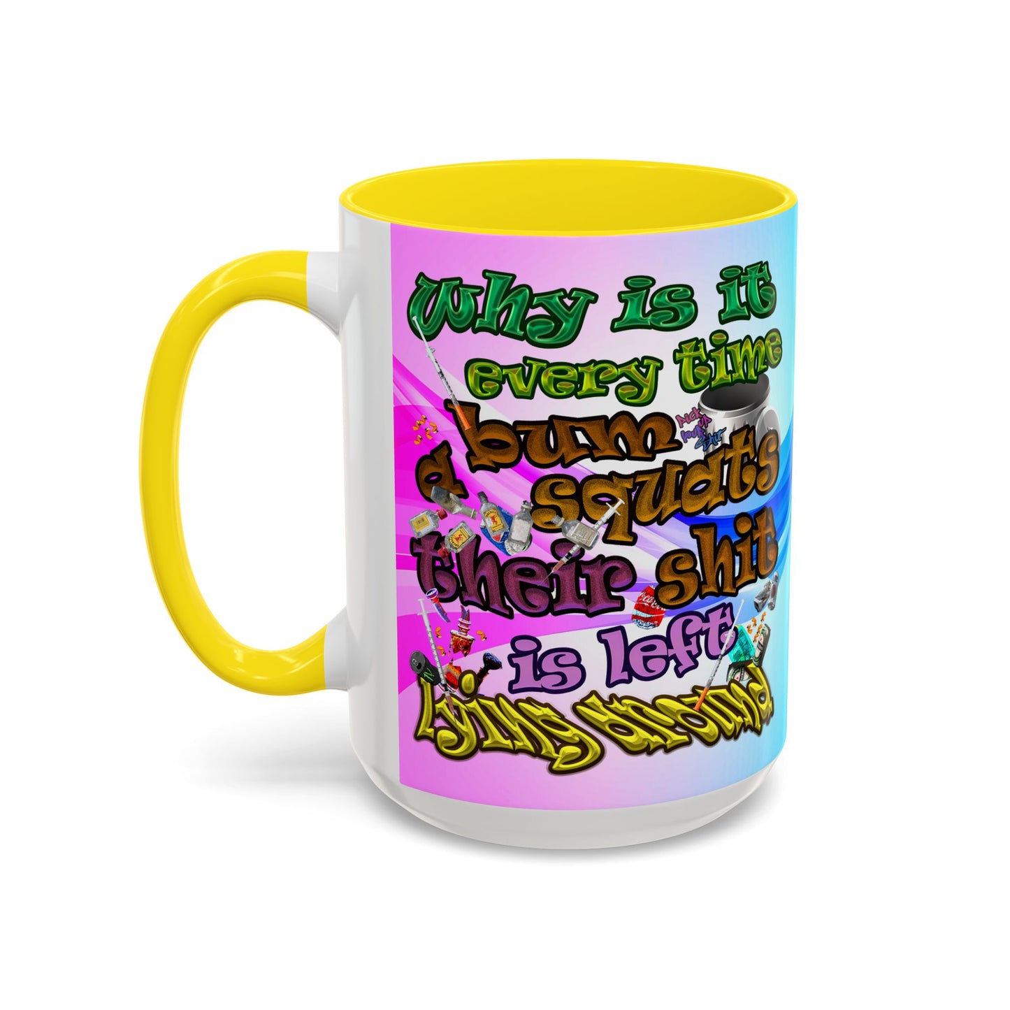 the bum's shit - Accent Mug (light blue-pink wave)