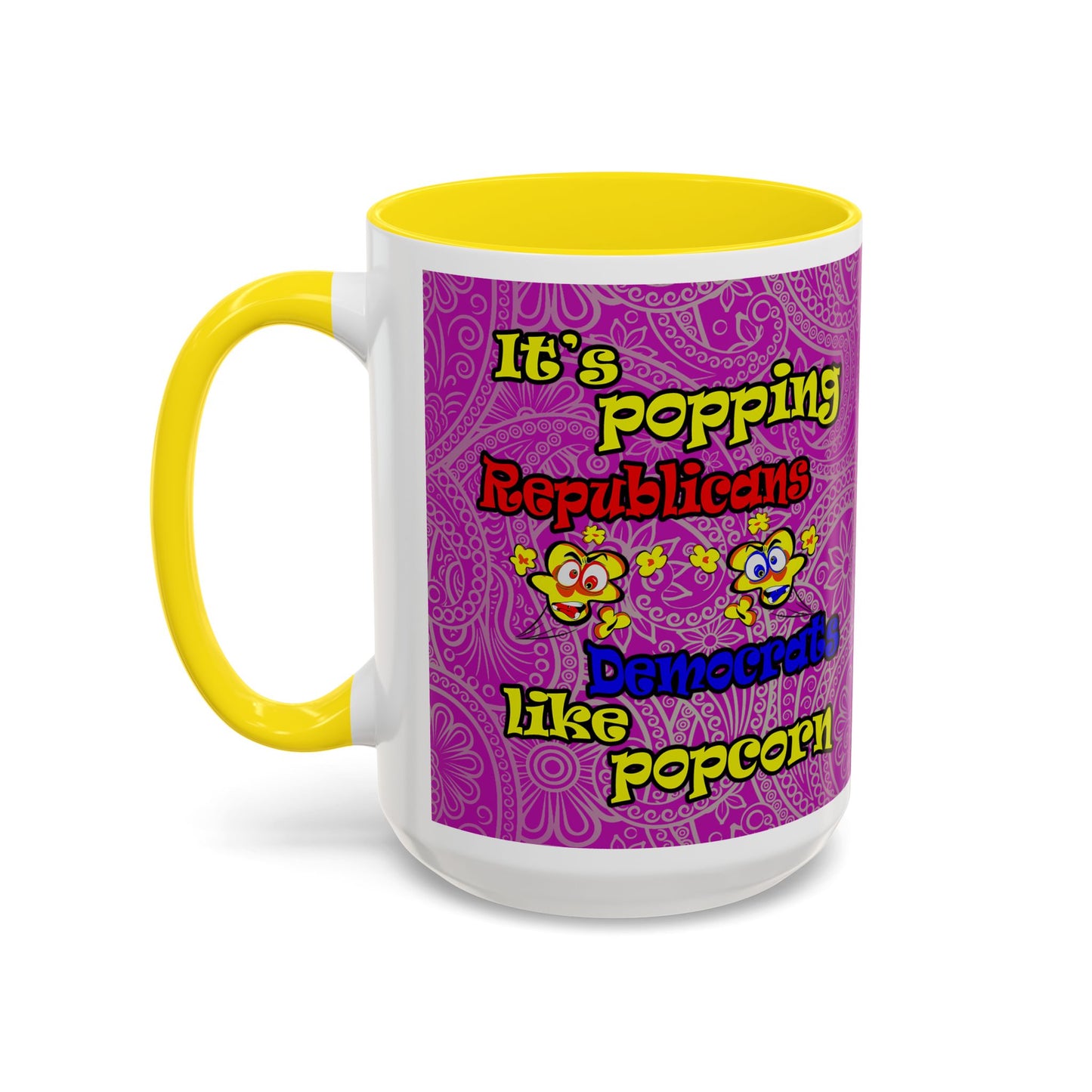 popping like popcorn - Accent Mug (pink swirl)
