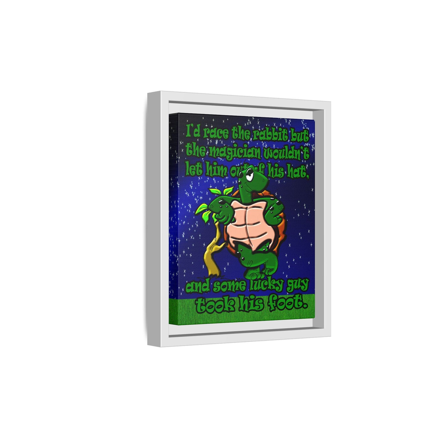 turtle race - framed canvas art ('snoops' background)
