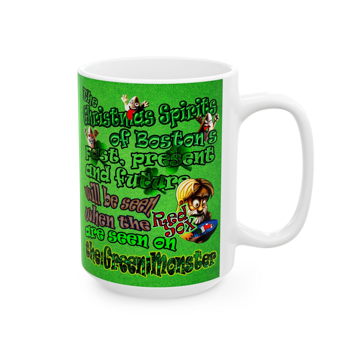 christmas spirits of boston - White Mug (green turf)
