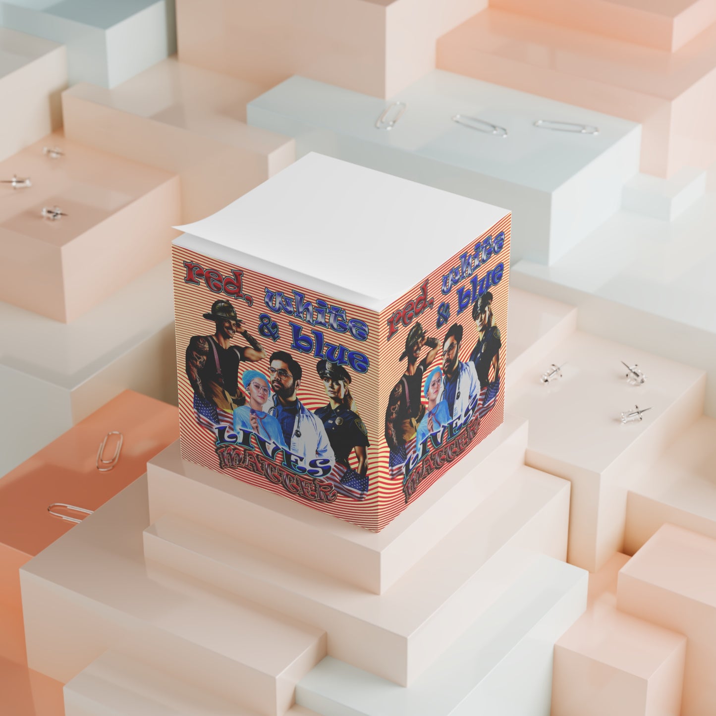 rw&b lives matter - note cube (yellow-orange wave)