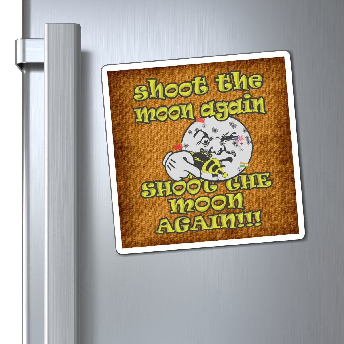 shoot the moon again - Magnets - (brown papyrus)