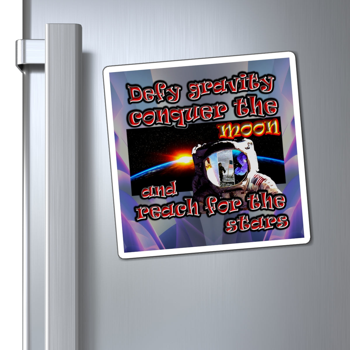 defy conquer reach - Magnets - (grey-pink wave)