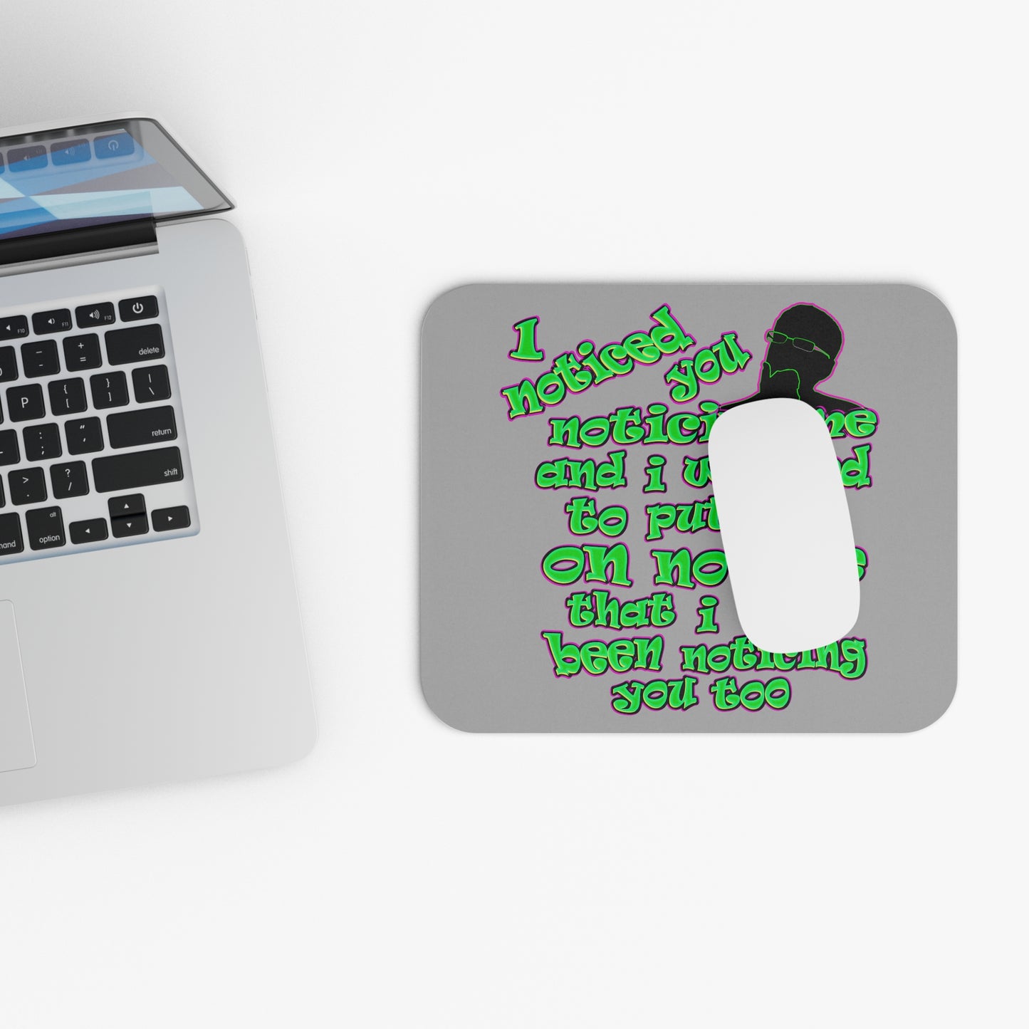 noticed you noticing - Mouse Pad (Rectangle) (light grey)