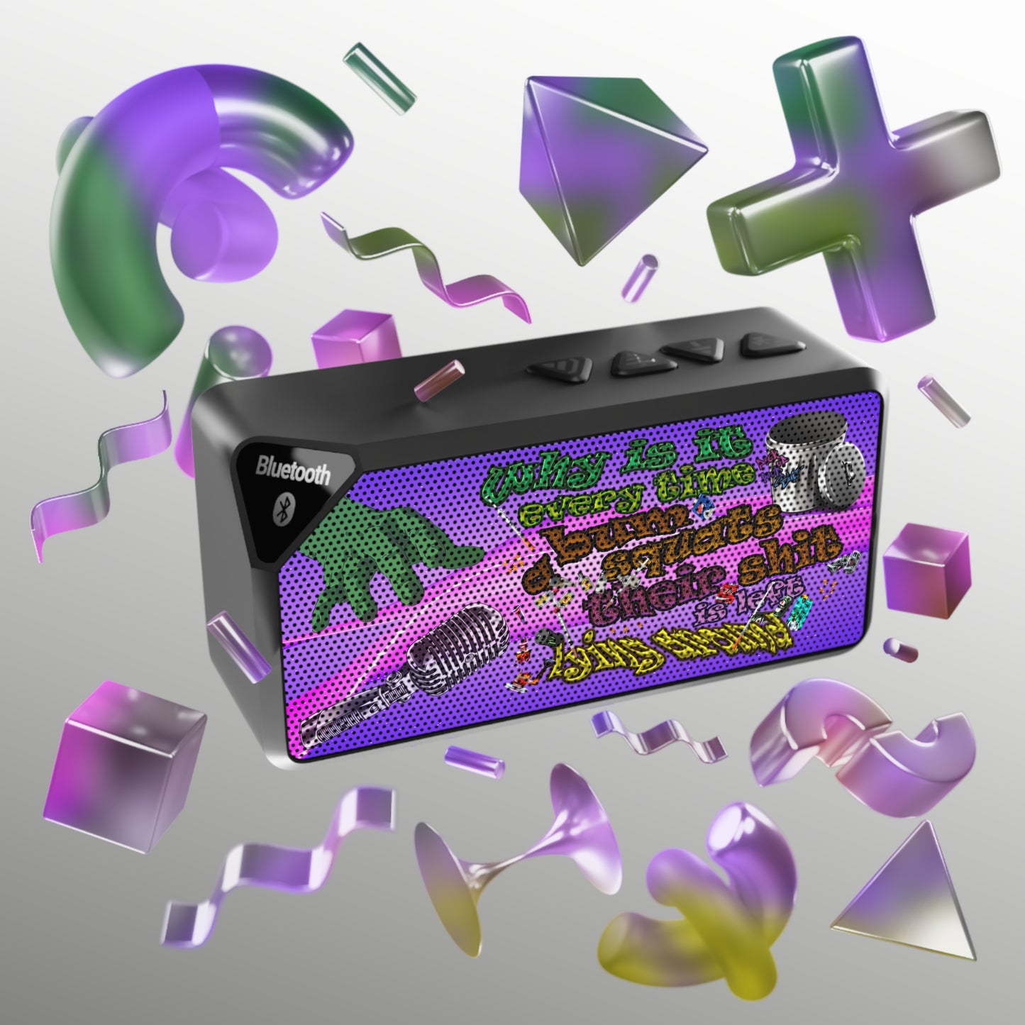 the bum's shit - Jabba Bluetooth Speaker (purple-pink wave)