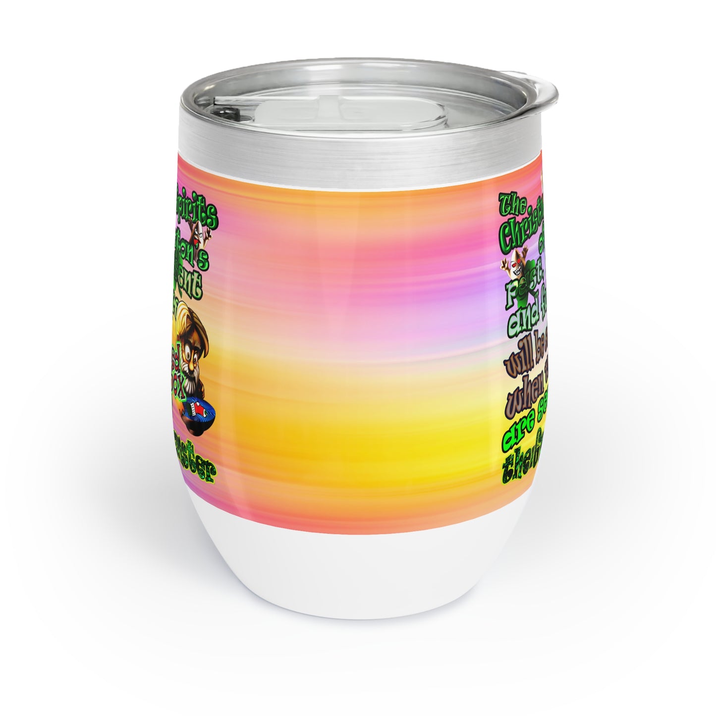 christmas spirits of boston - Chill Wine Tumbler (color blur)