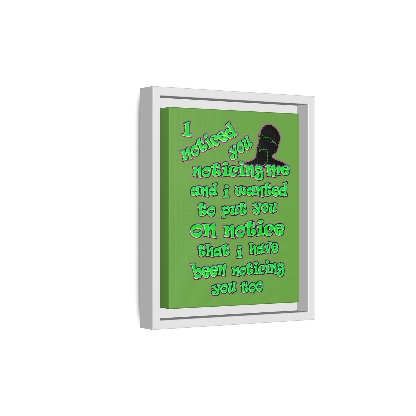 noticed you noticing - framed canvas art (green)