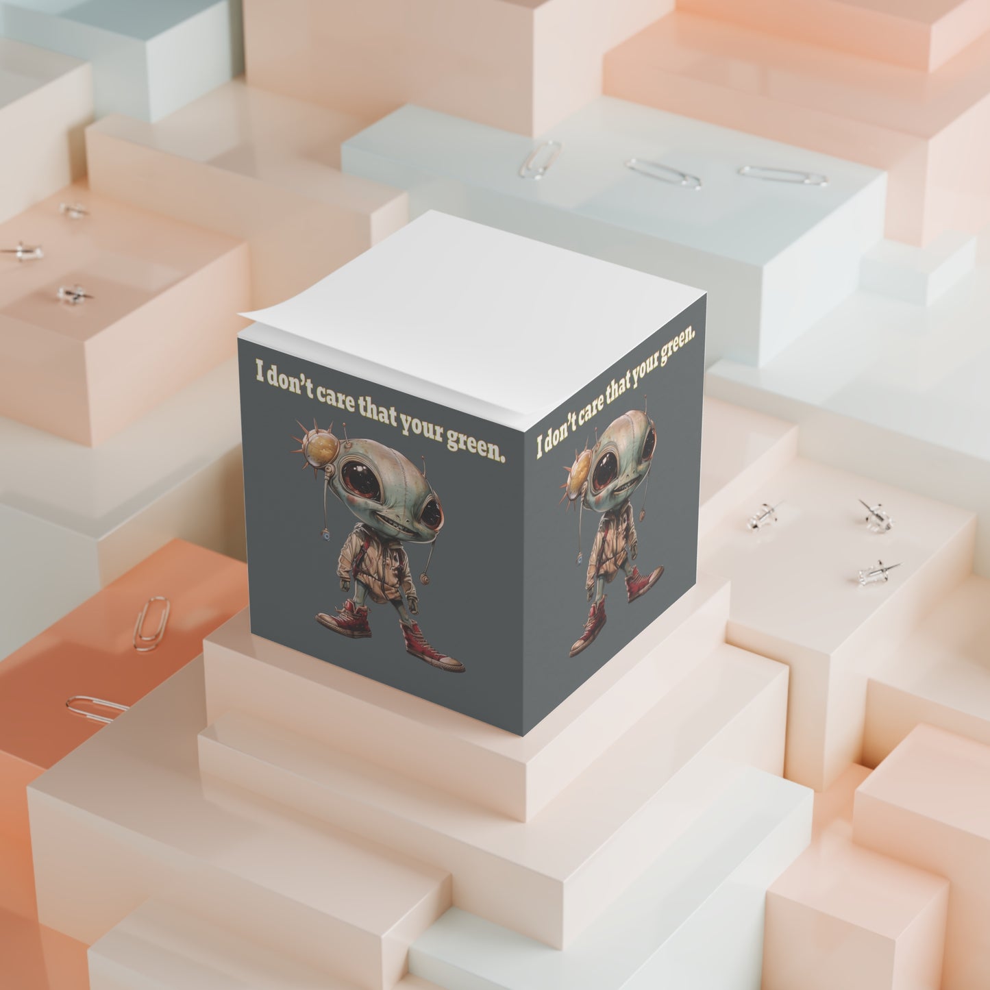 I don't care that your green - note cube (dark grey)