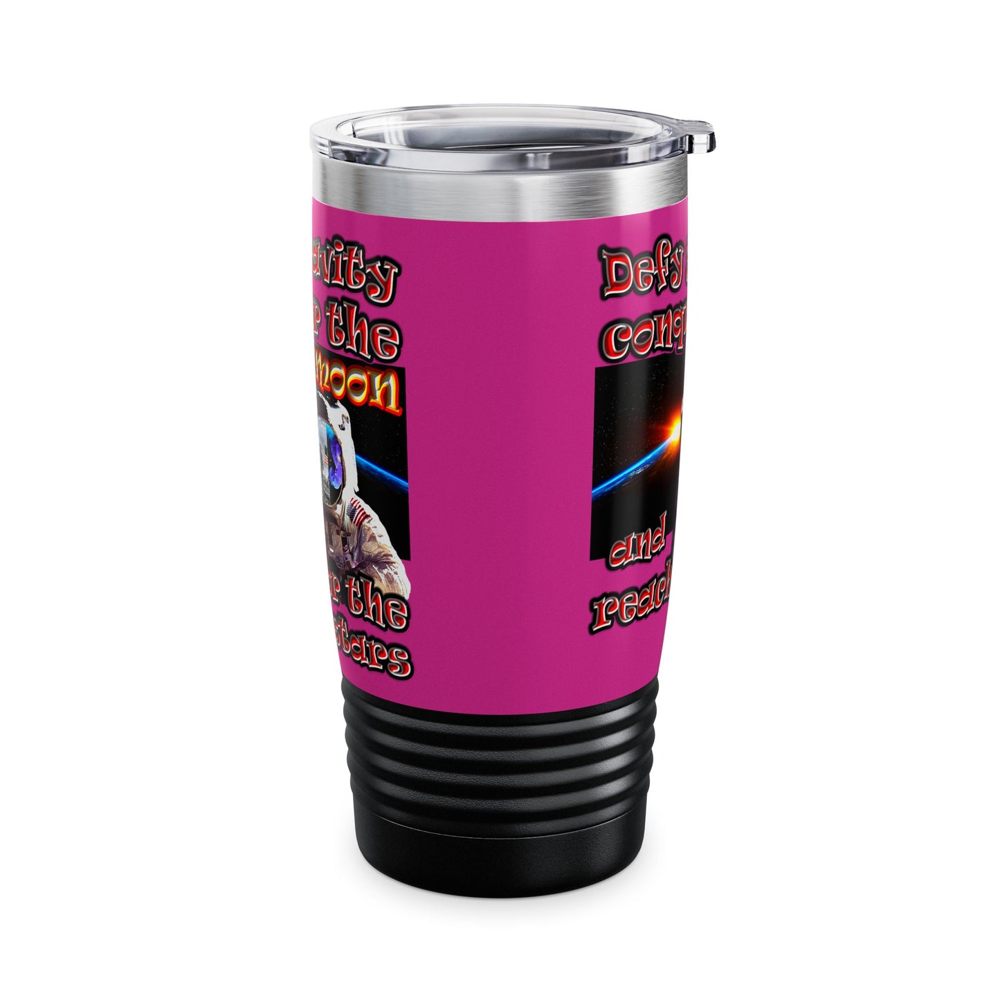 defy conquer reach - Ringneck Tumbler, 20oz (pink)