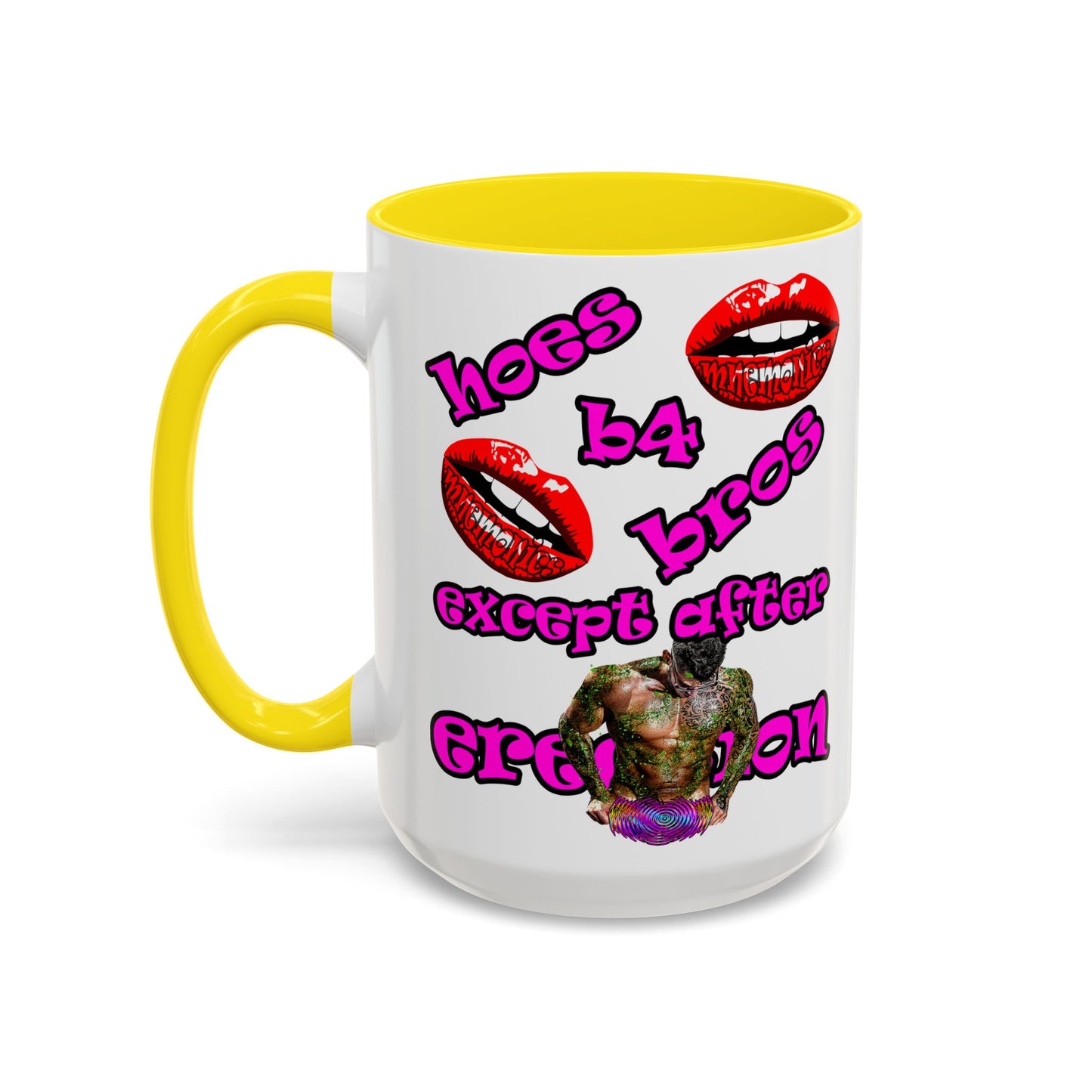 hoes b4 bros - Accent Mug (white)
