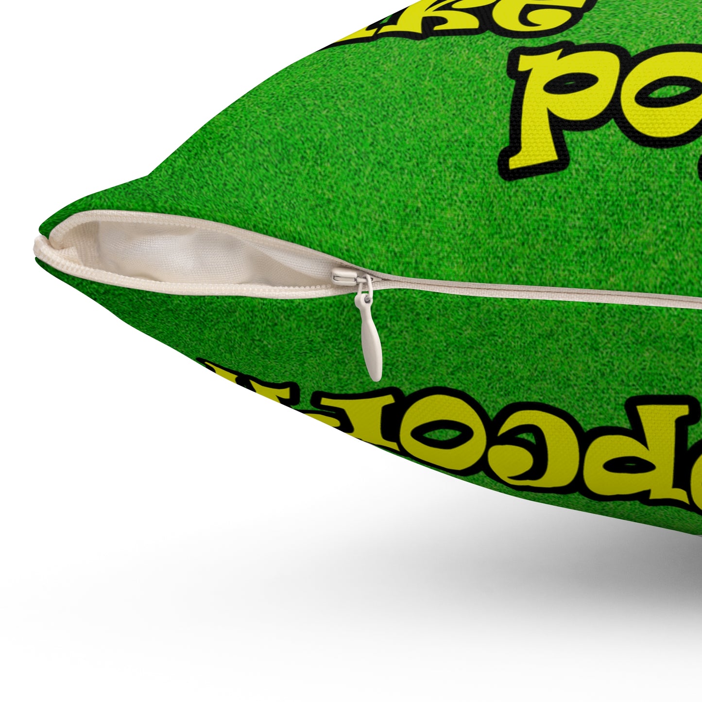 popping like popcorn - Spun Polyester Square Pillow - (green turf)