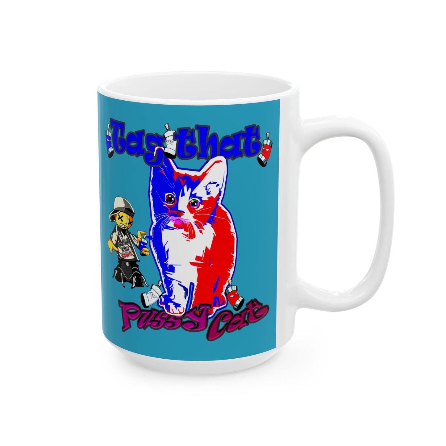 tag that - White Mug (turquoise)