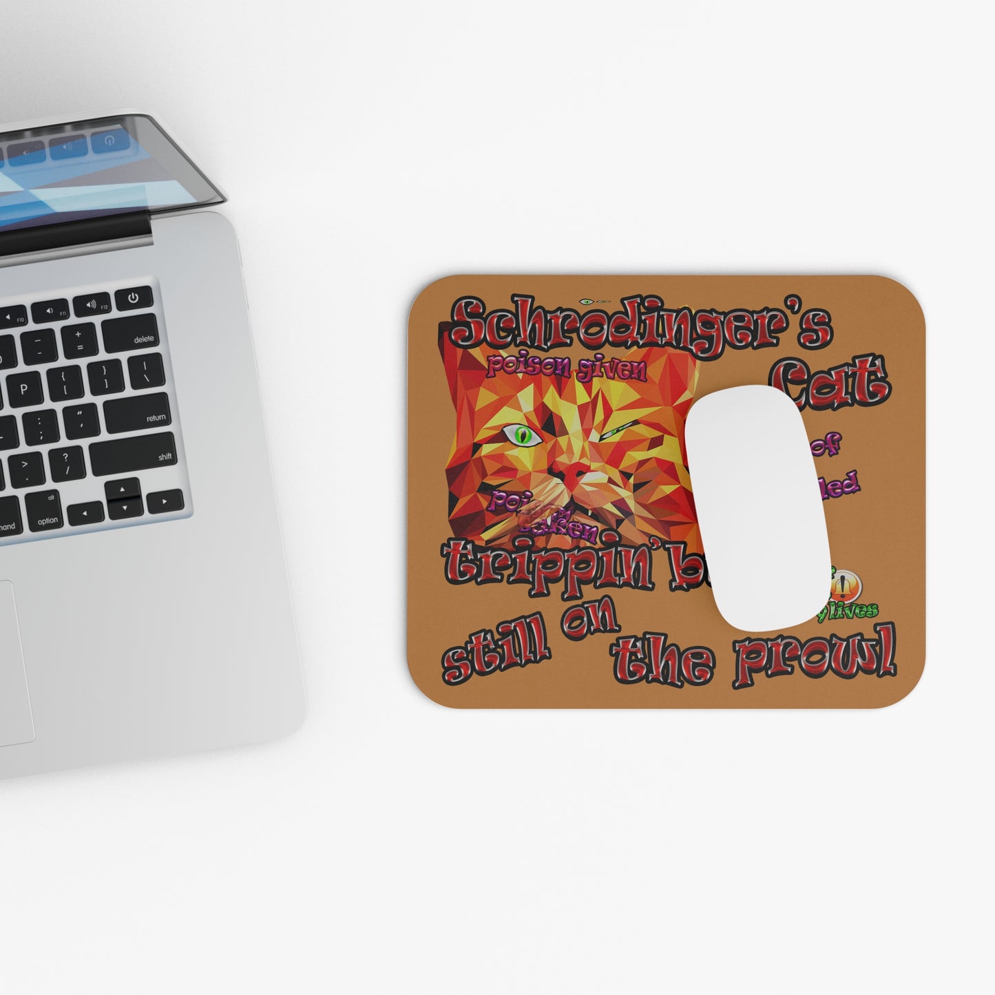 schrodinger's cat - Mouse Pad (Rectangle) (light brown)