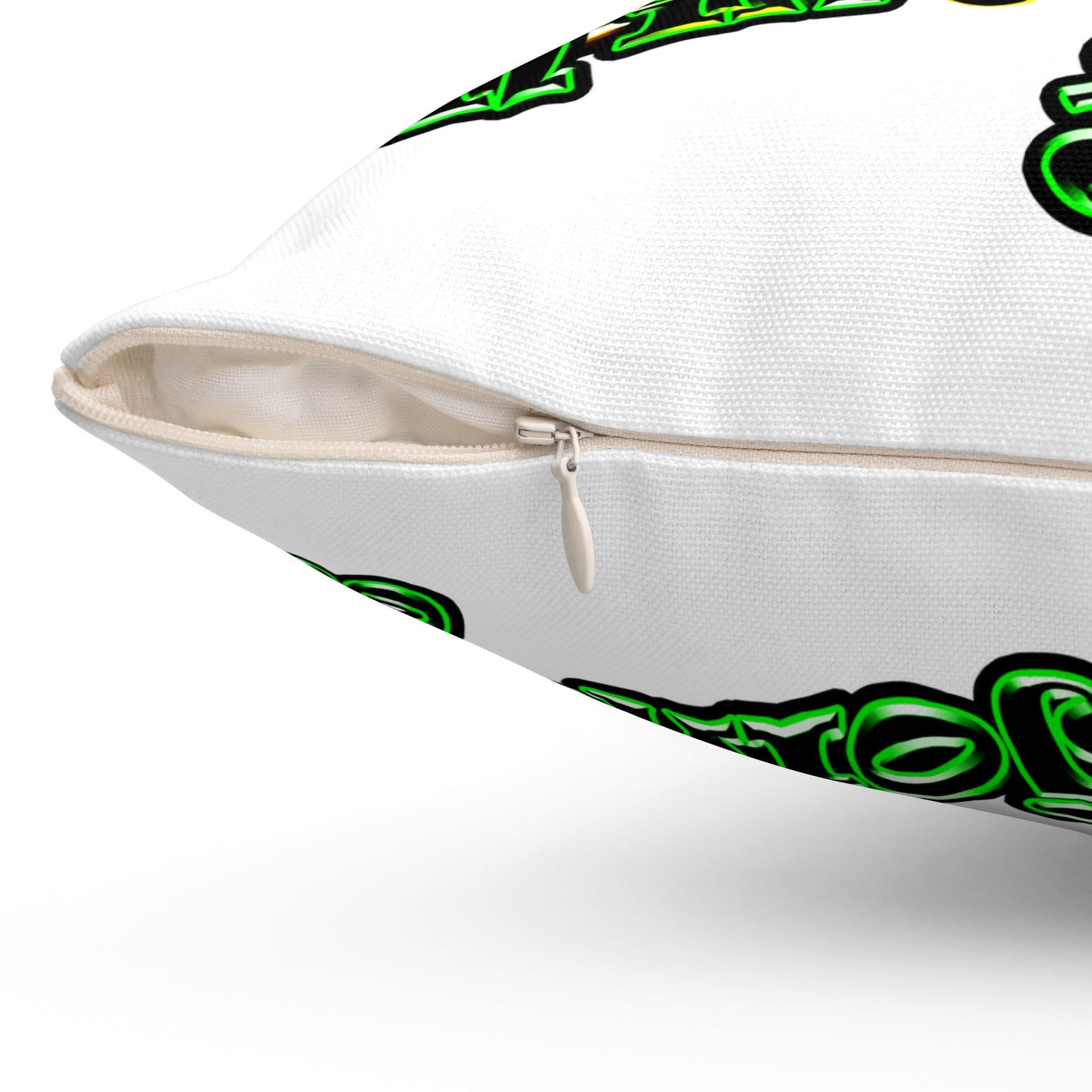 og - Spun Polyester Square Pillow - (white)