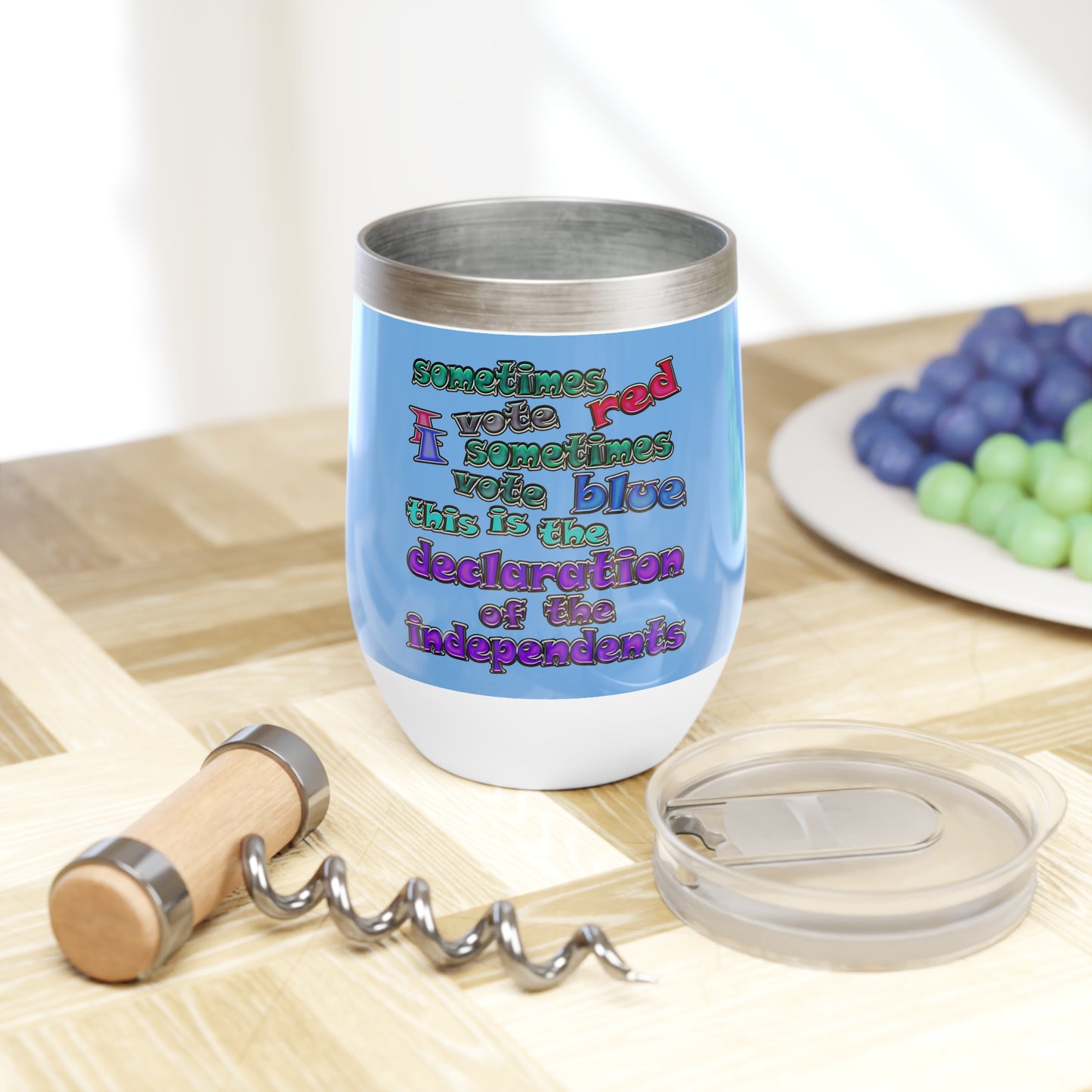 declaration of the independents - Chill Wine Tumbler (light blue)