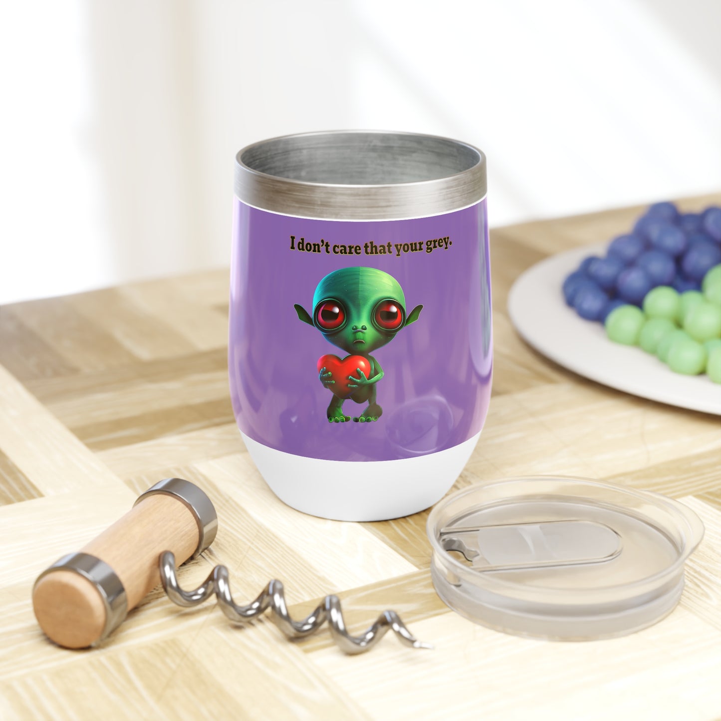 I don't care that your grey - Chill Wine Tumbler (light purple)