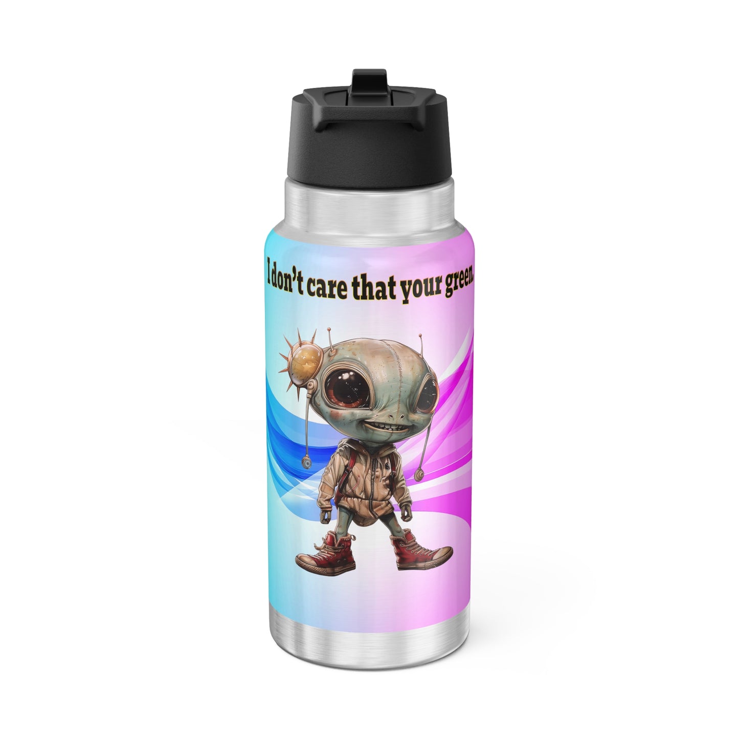 I don't care that your grey - Gator Tumbler, 32oz (light blue-pink wave)