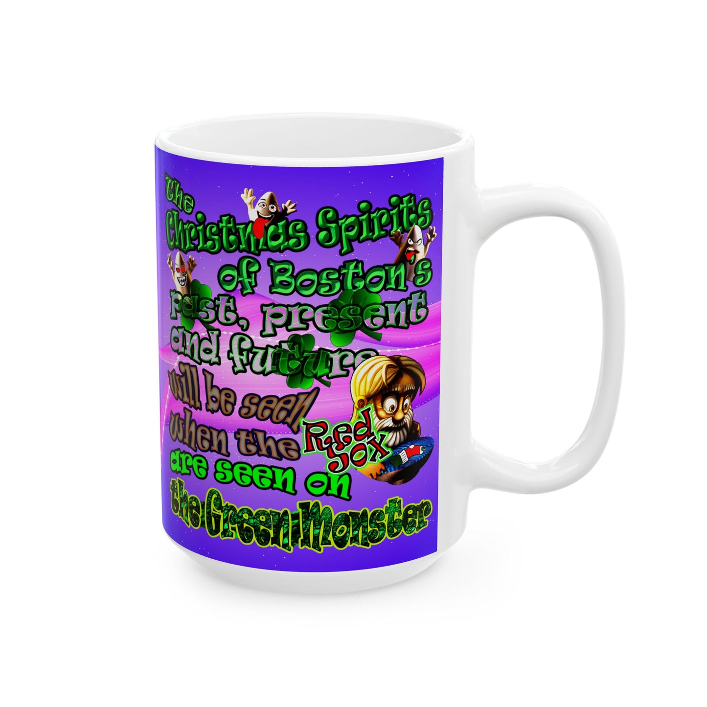 christmas spirits of boston - White Mug (purple-pink wave)