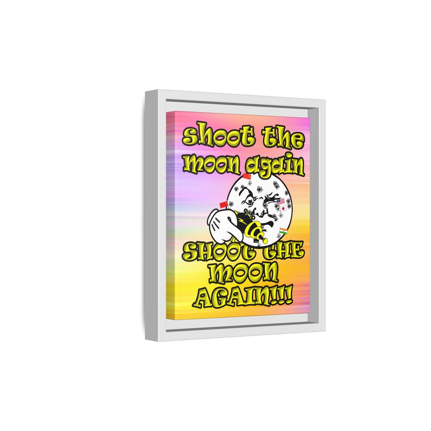 shoot the moon again - framed canvas art (color blur)