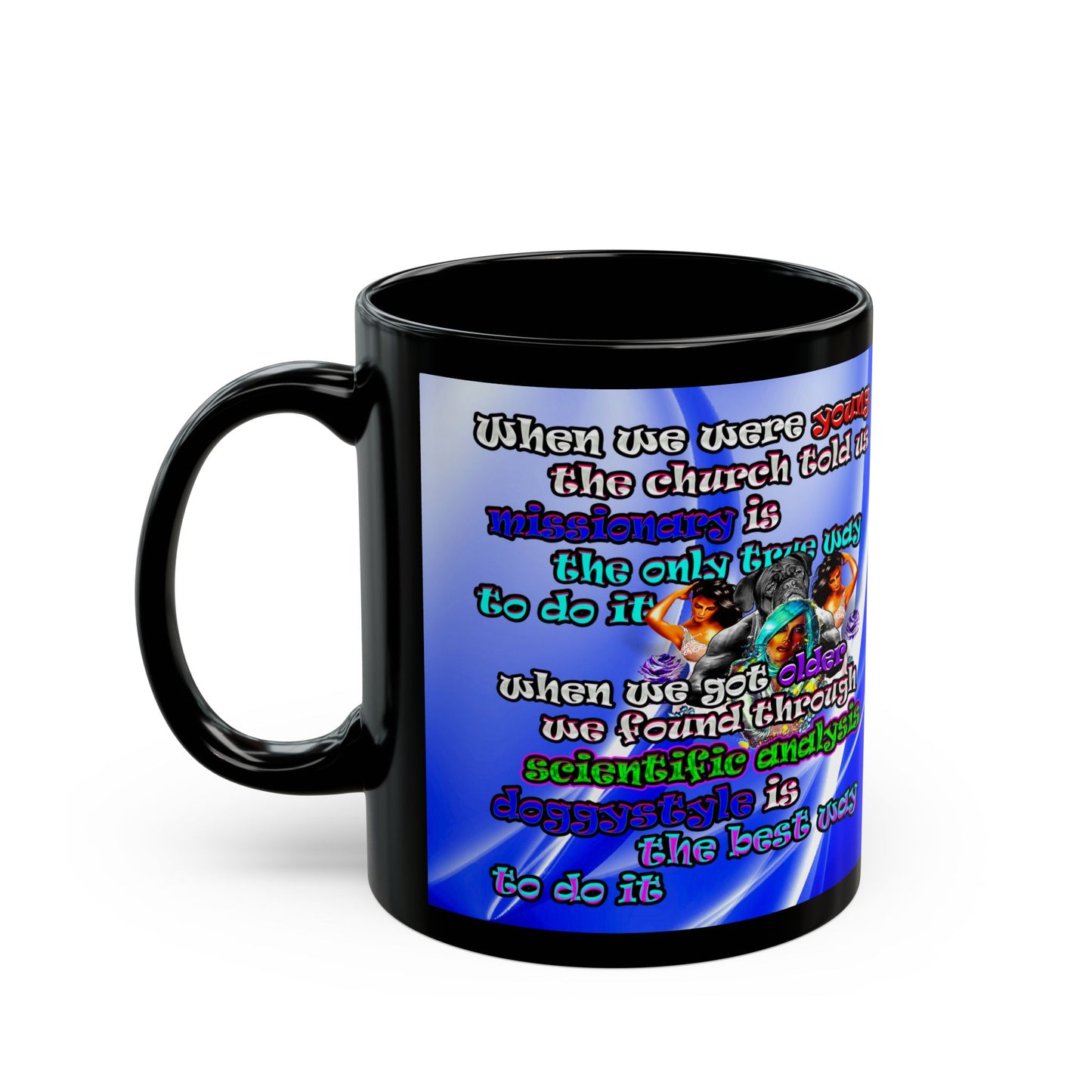 doggystyle - Black Mug (blue-white wave)