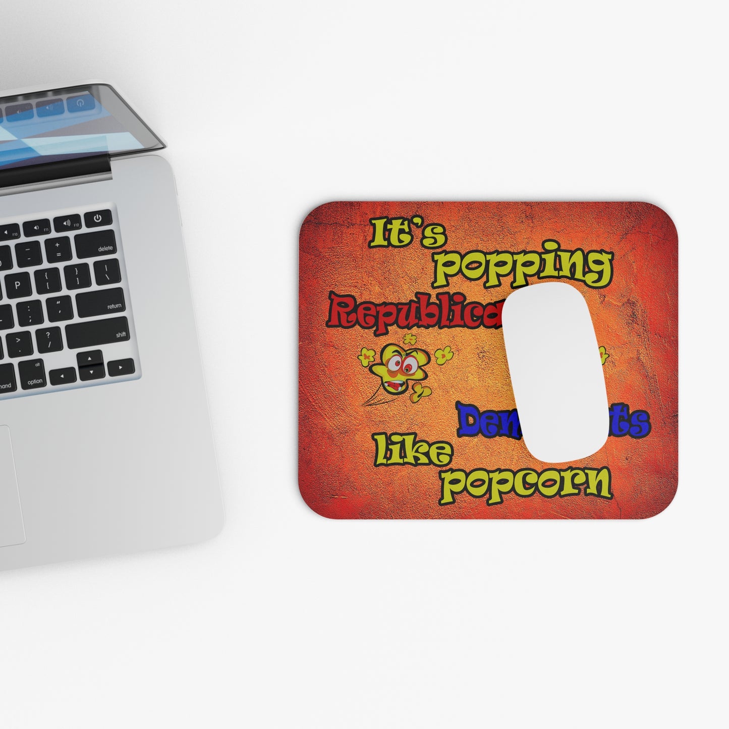 popping like popcorn - Mouse Pad (Rectangle) (burnt orange)