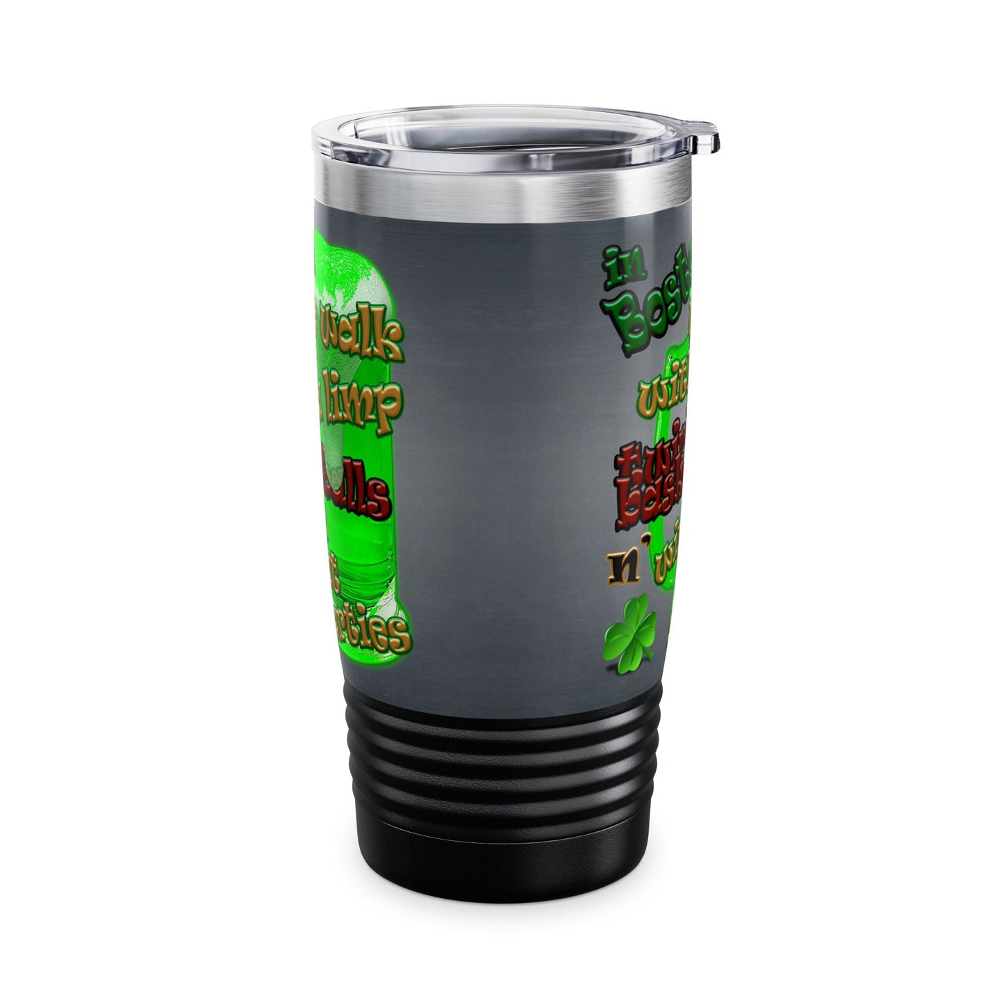 celtics logo - Ringneck Tumbler, 20oz (grey-light grey)