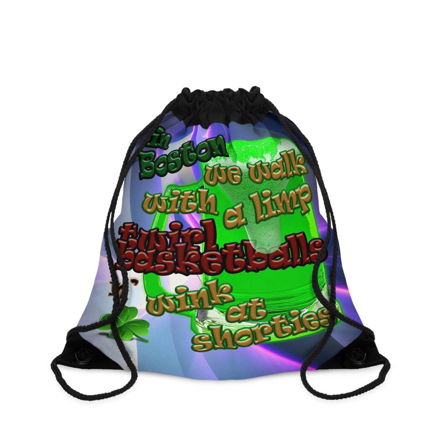 celtics logo - Drawstring Bag (grey-pink wave)