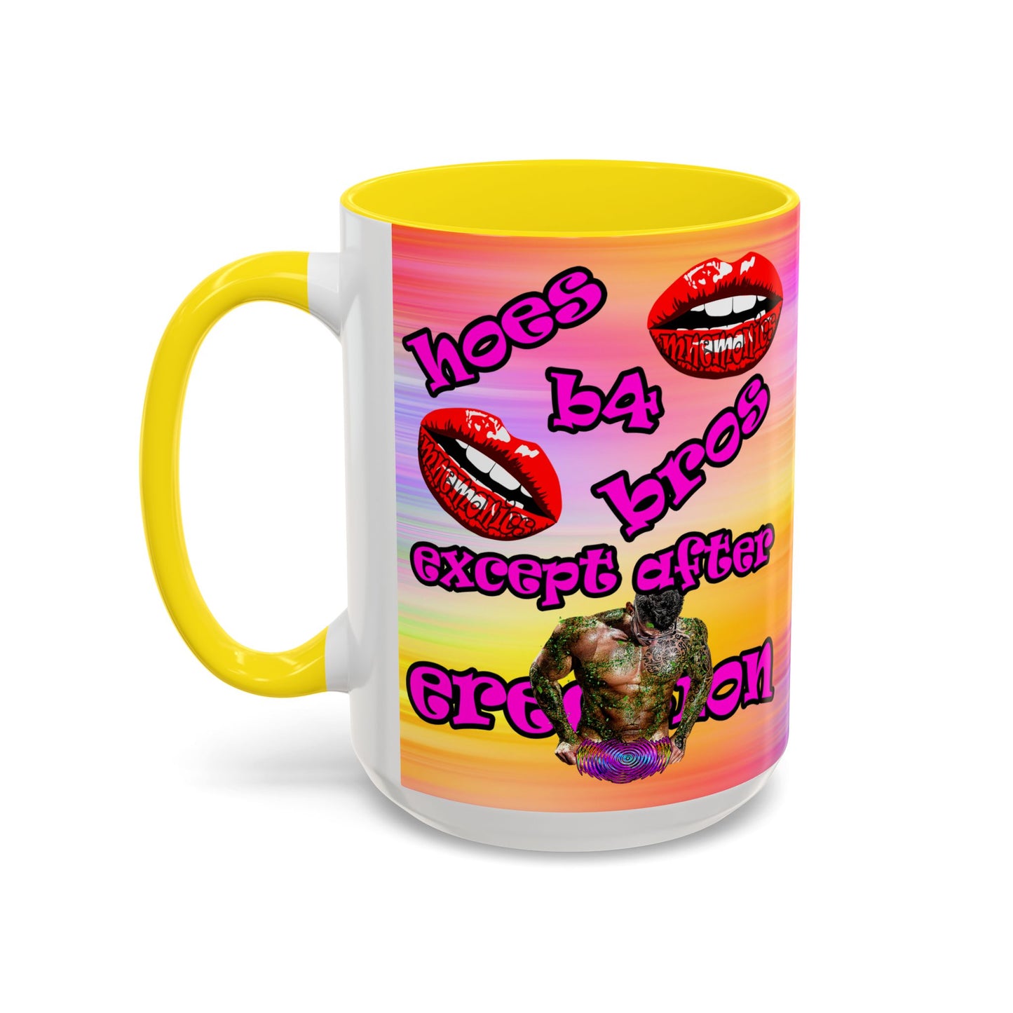 hoes b4 bros - Accent Mug (color blur)